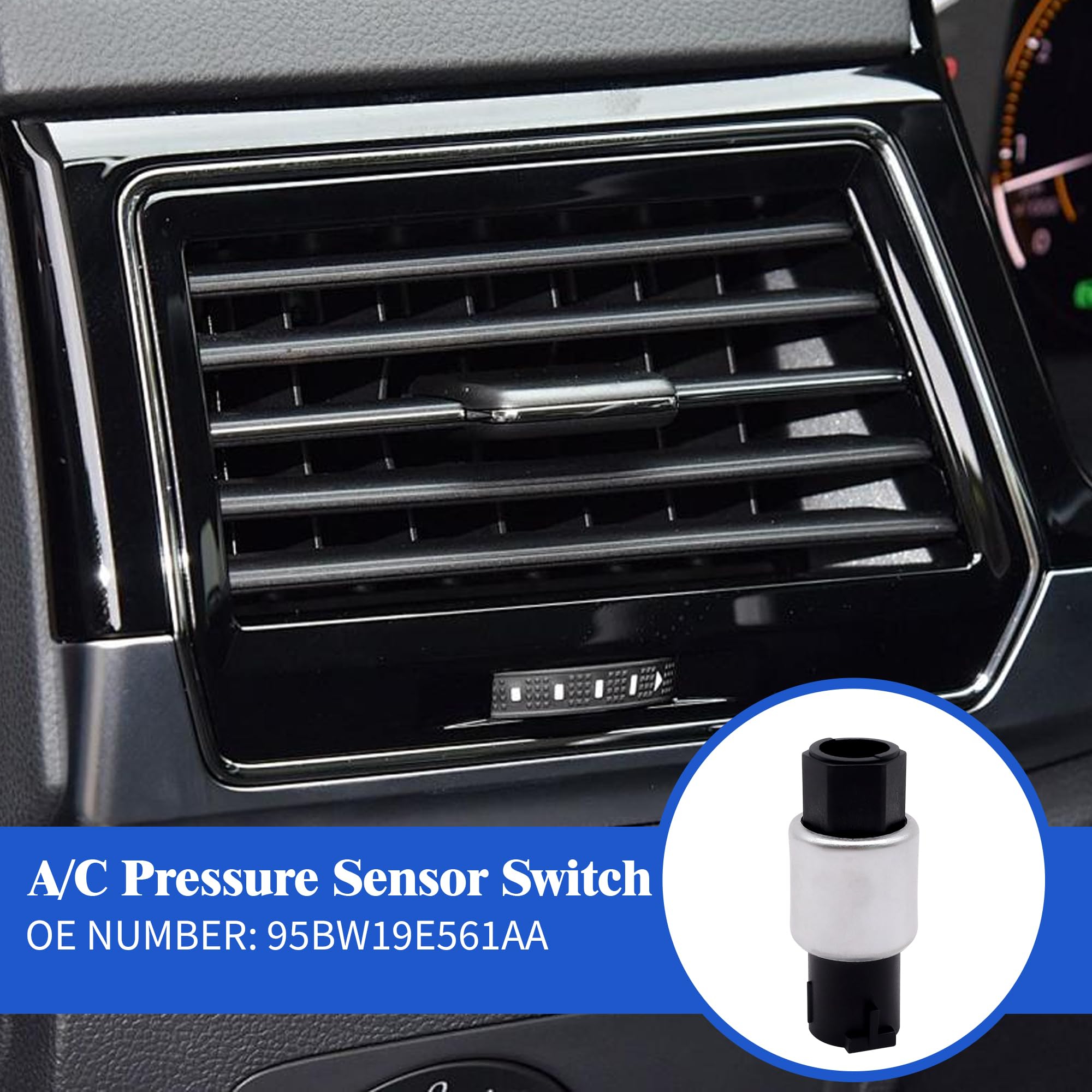 Hisport A/C Clutch Cycling Switch - Pressure Switch Compatible With Ford Lincoln Mazda Mercury Nissan, Replaces 95Bw19E561Aa, F5