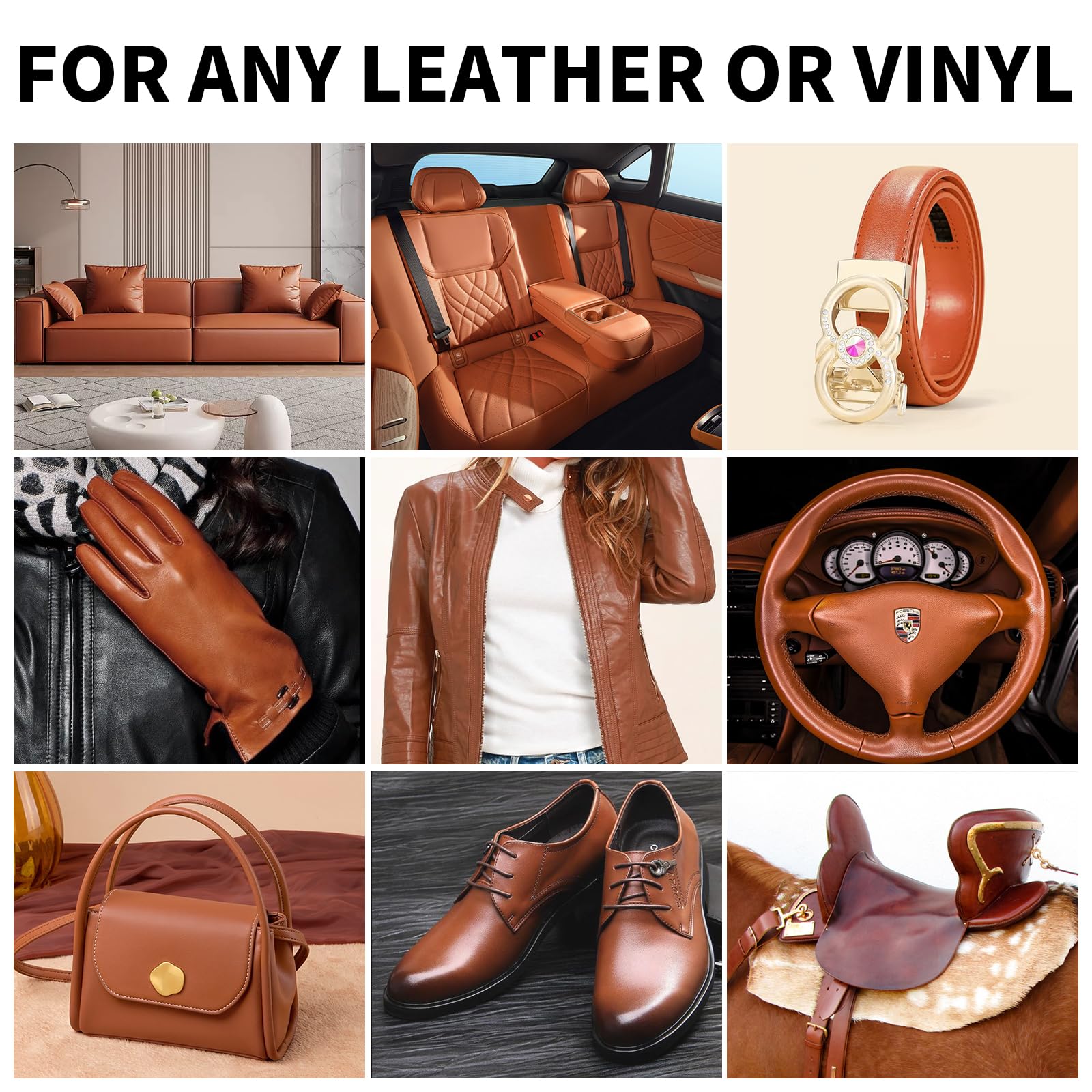 Leather Recoloring Balm,8.5Oz Leather Color Restorer,Light Brown Leather Repair Kit For Furniture And Car Interior,Leather Couch