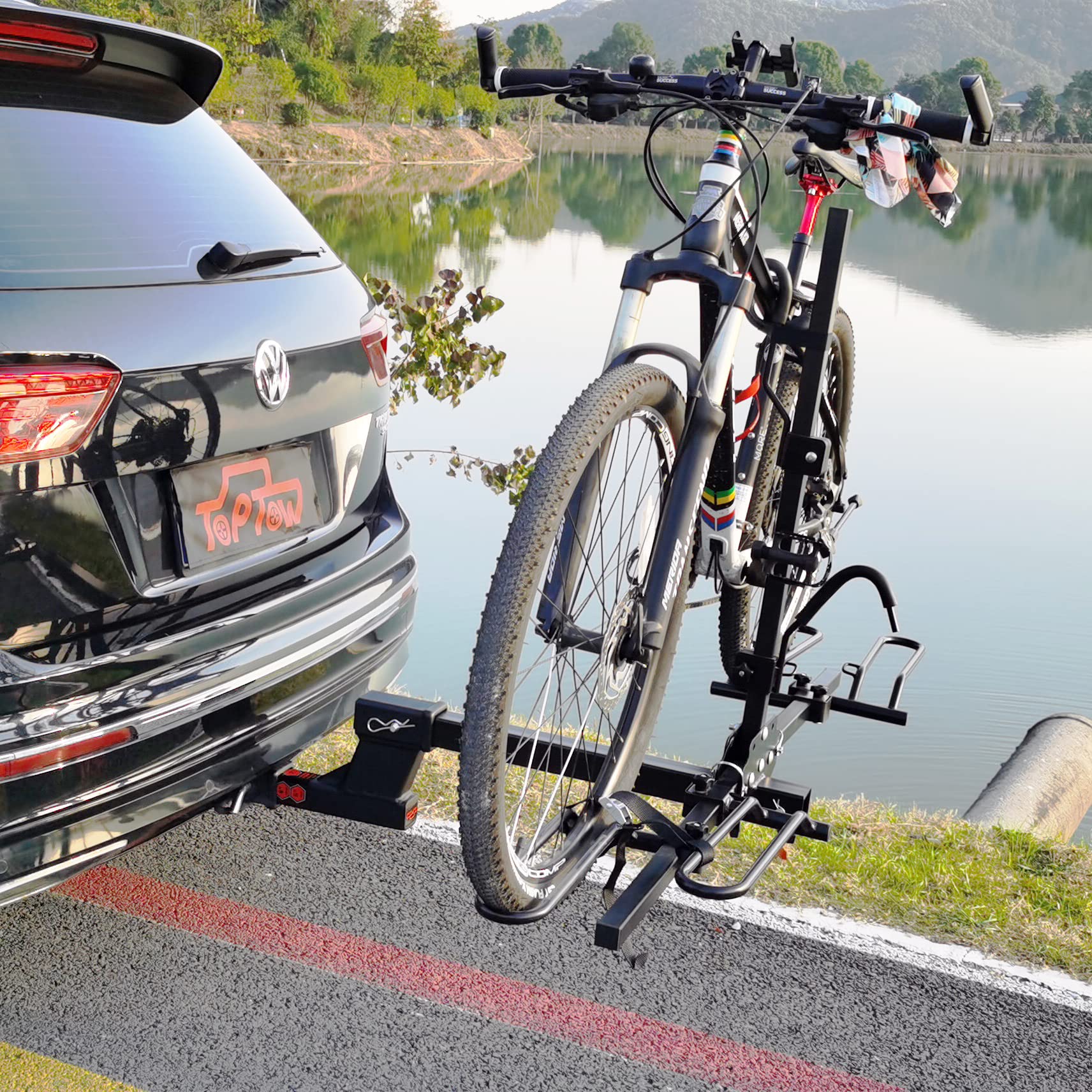 TOPTOW 6 Drop/Rise Trailer Hitch Extender Adapter, 2 Shank, 7500lbs Capacity, Matte Black, 8.5 & 10.5