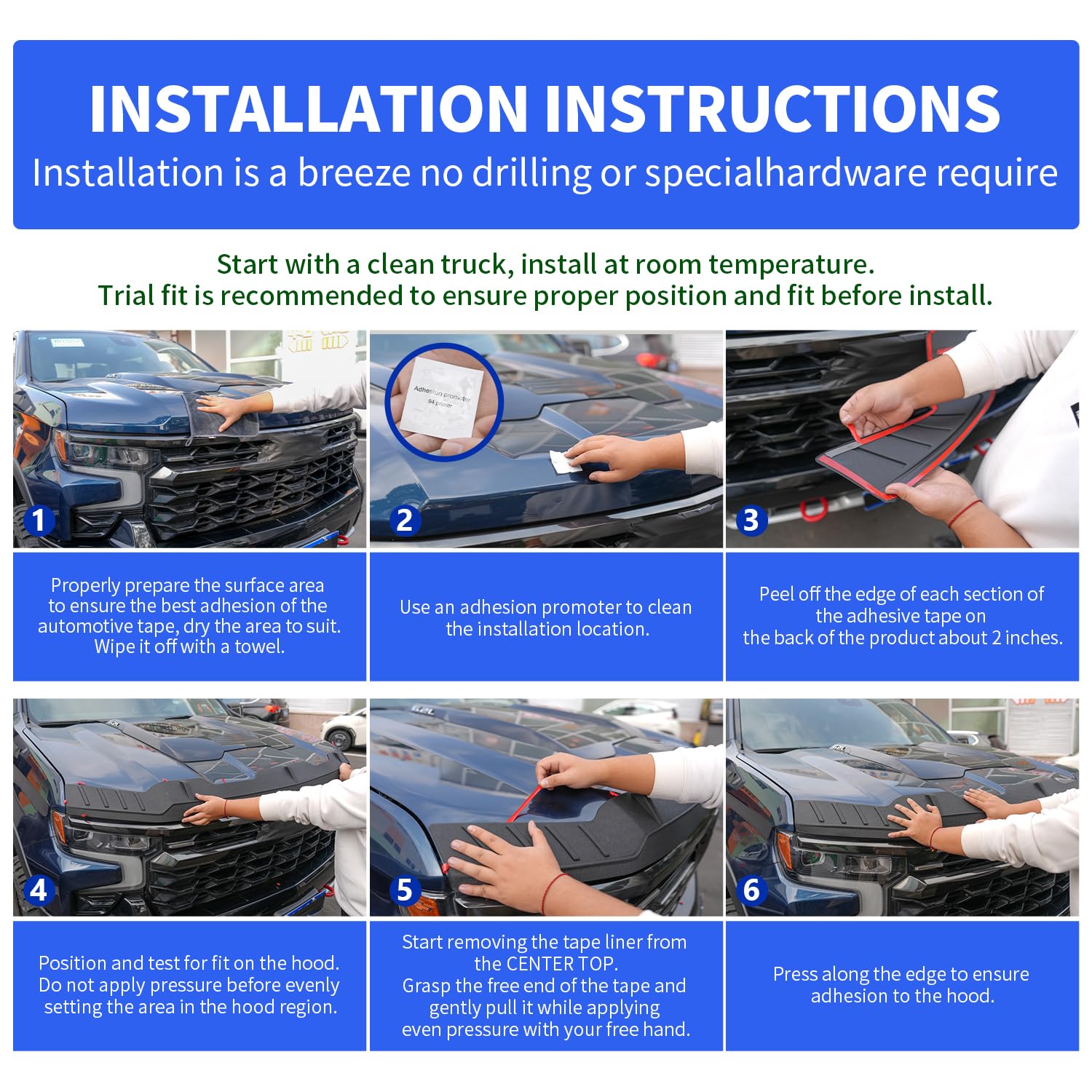 CZmenghe Hood Protector Compatible with 2019-2025 Dodge RAM 1500 Hood Deflector TPE Hood Shield Replacement for 2019-2023 2024 2
