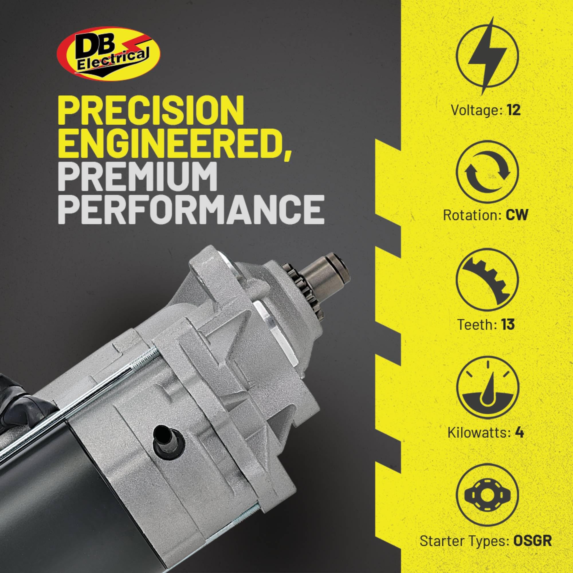 Db Electrical Starter 410-52057 Compatible With/Replacement For Ford E-Series Vans 1995-2003, Excursion 2000-2003, F-150 Pickup