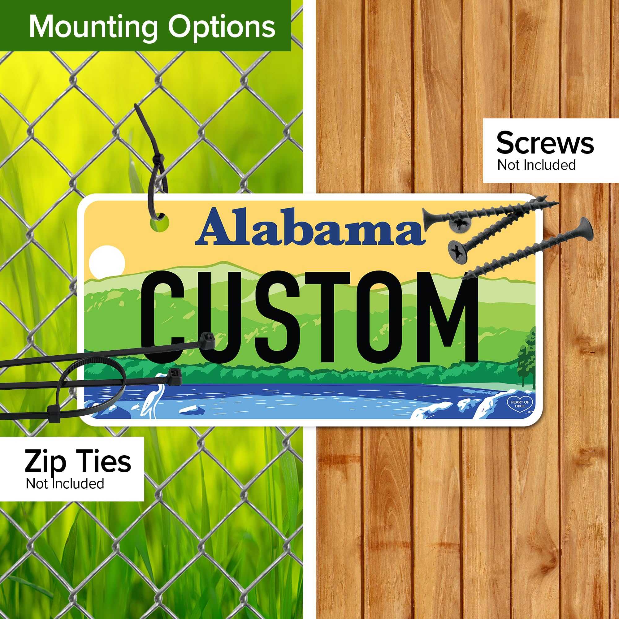 Mini License Plates, Personalized License Plates, Custom For Car, Bikes, Atv, Kids Car, Golf Cart, Jeep, 3X6 Inch, Rust-Free Fade Resistant Aluminum, Usa Made By My Sign Center (Alabama)