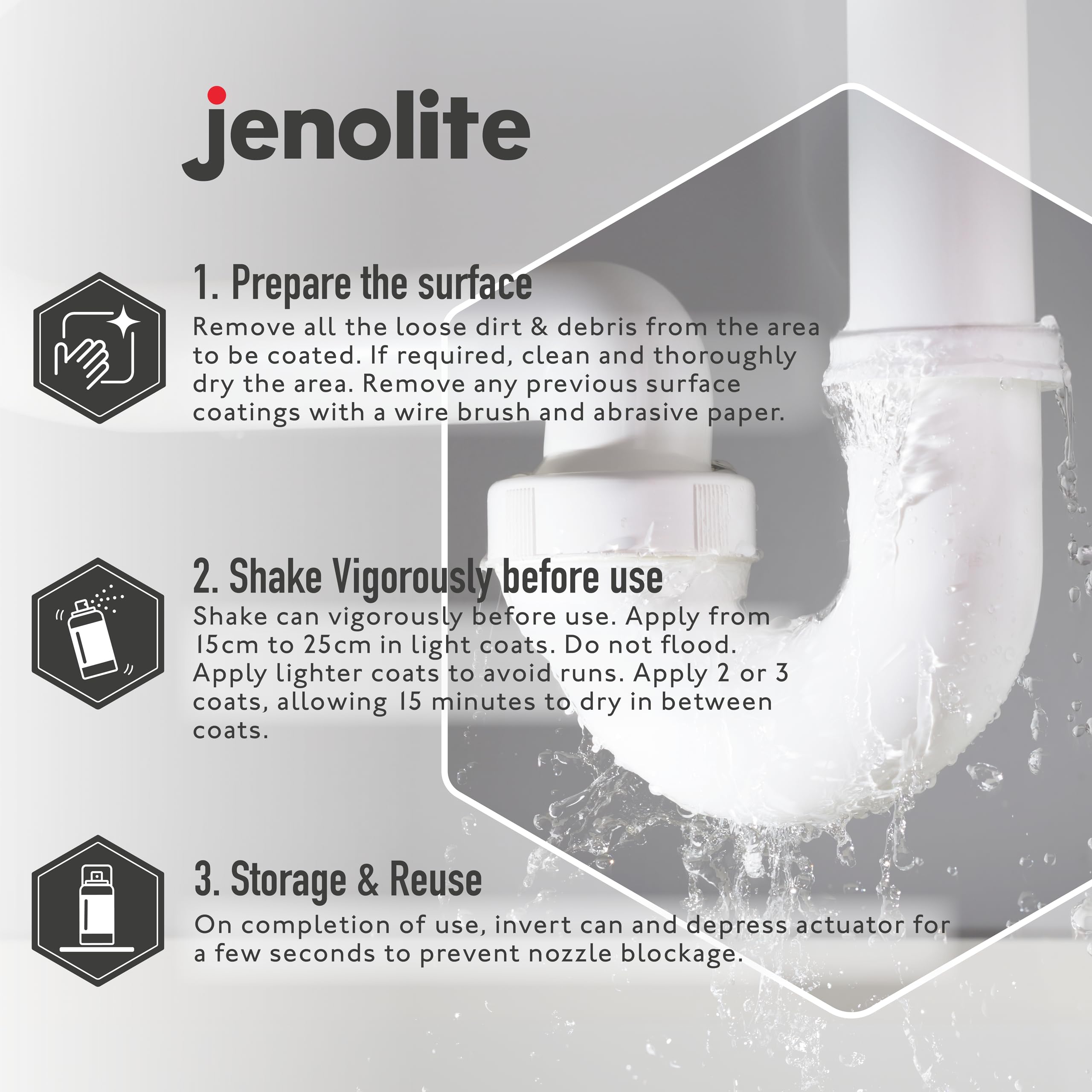 Jenolite Stop Leak Sealer Spray | Waterproof Sealant | Fills, Seals & Stops Leaks | Black | 400Ml (14 Ounces)