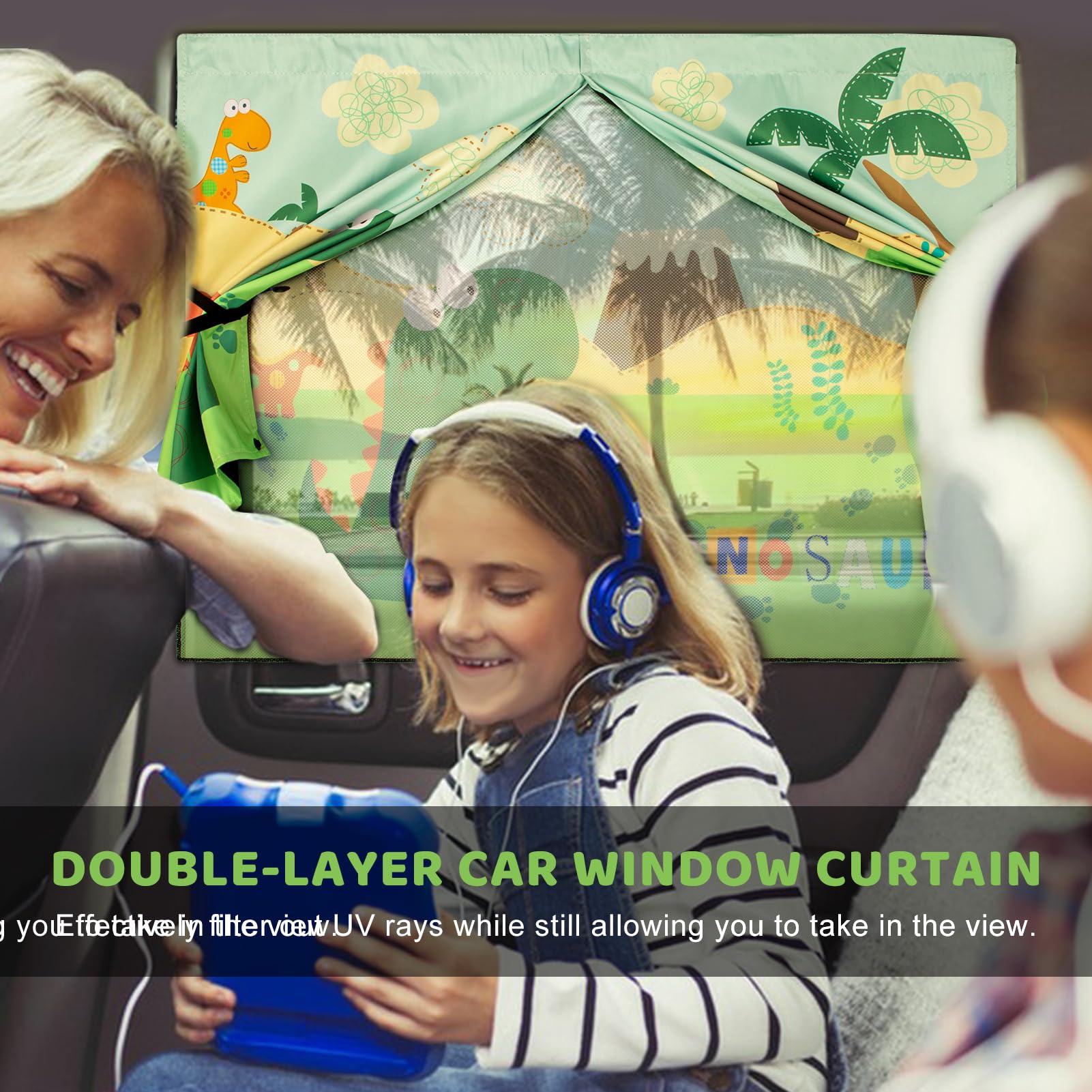 Car Window Shades With Cute Patterns, 2Pcs Magnetic Car Curtains For Privacy Protection Full Covers/Half Shade Options, Auto Sun