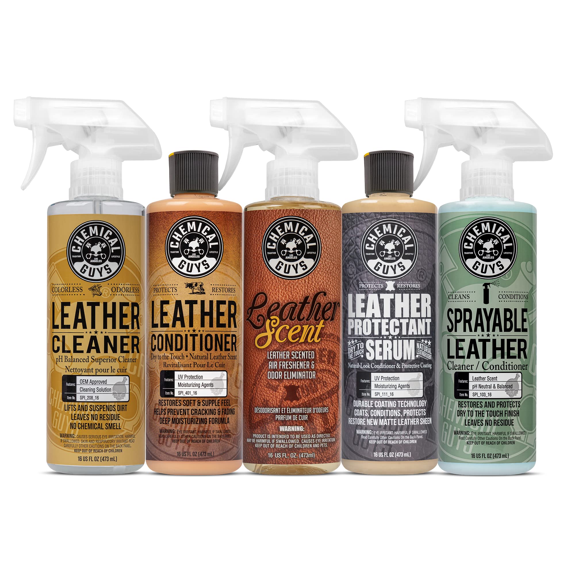 Chemical Guys Hol_113 Leather Lovers Kit For Leather Car Interiors, Furniture, Apparel, Shoes, Sneakers, Boots (Works On Natural