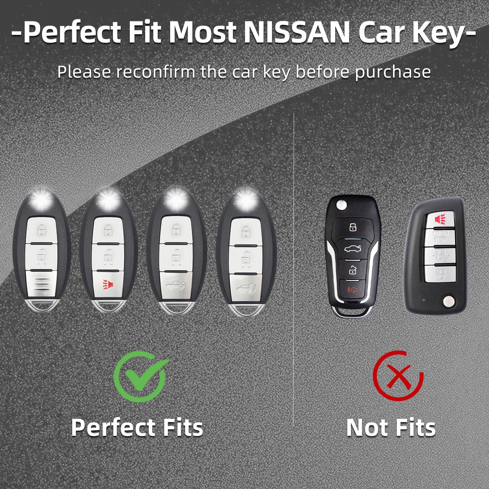 Offwego Compatible With Nissan Key Fob Cover, Soft Tpu Key Cover Shell Fit For 2011-2023 Nissan Altima Maxima Rogue Armada Pathfinder Kicks Murano Key Fob Cover Remote Start Key, Transparent Purple