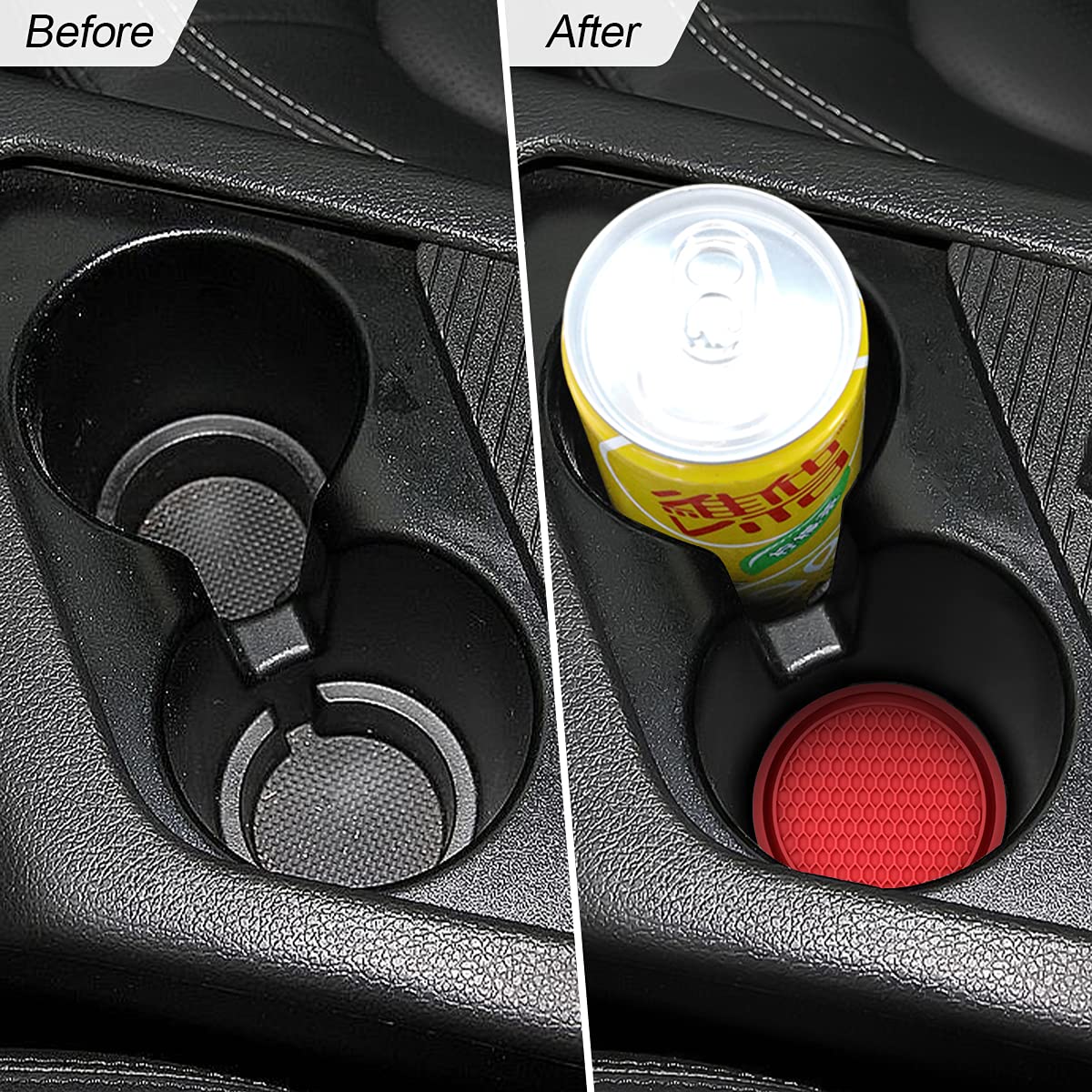 Car Cup Holder Coaster, 4 Pack 2.75 Inch Diameter Non-Slip Universal Insert Coaster, Durable, Suitable For Most Car Interior, Ca