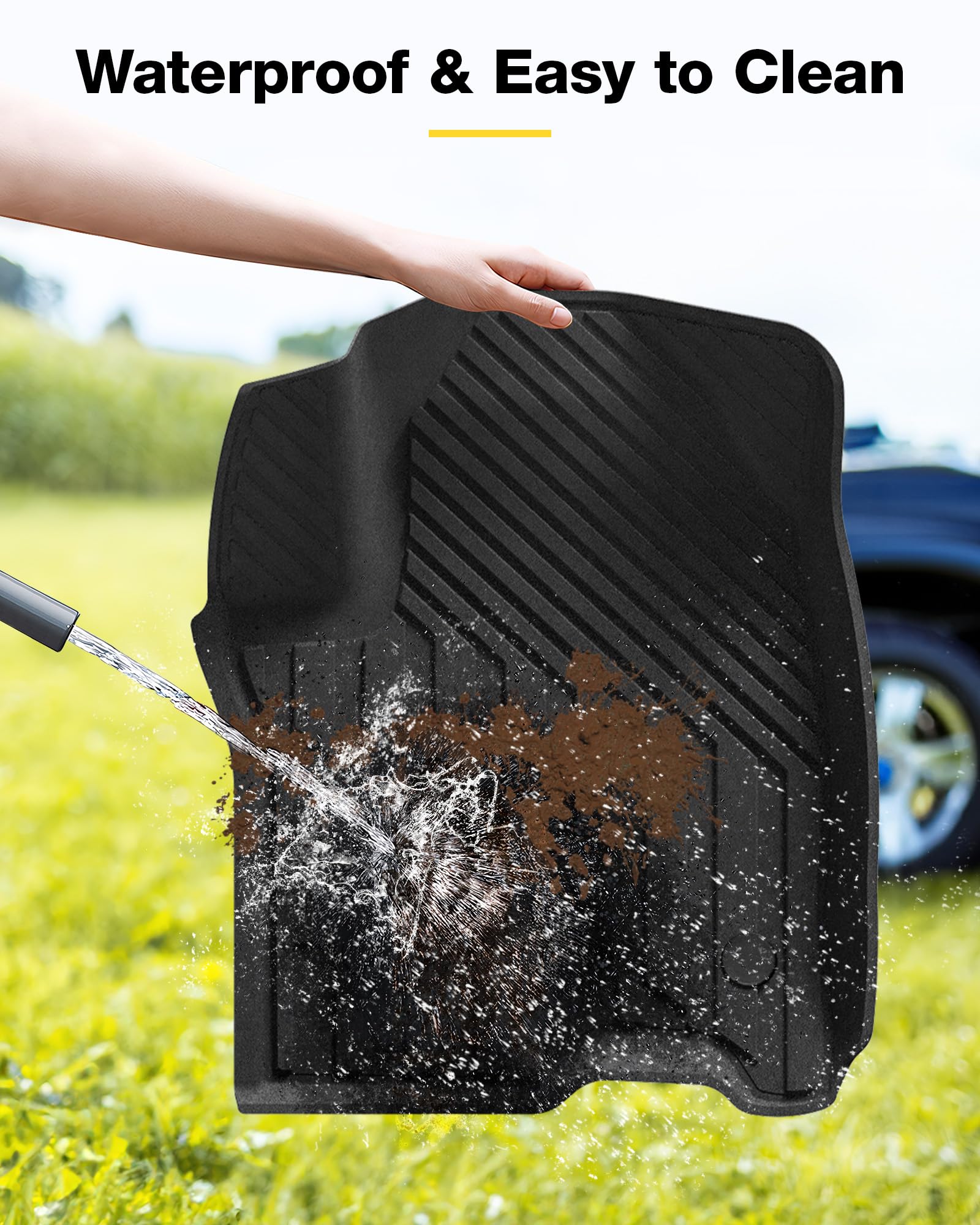 3W Floor Mats & Cargo Liner Fit For 2021 2022 2023 2024 2025 Chevy Tahoe/Gmc Yukon/Cadillac Escalade 7 Seat, Tpe All Weather Cus