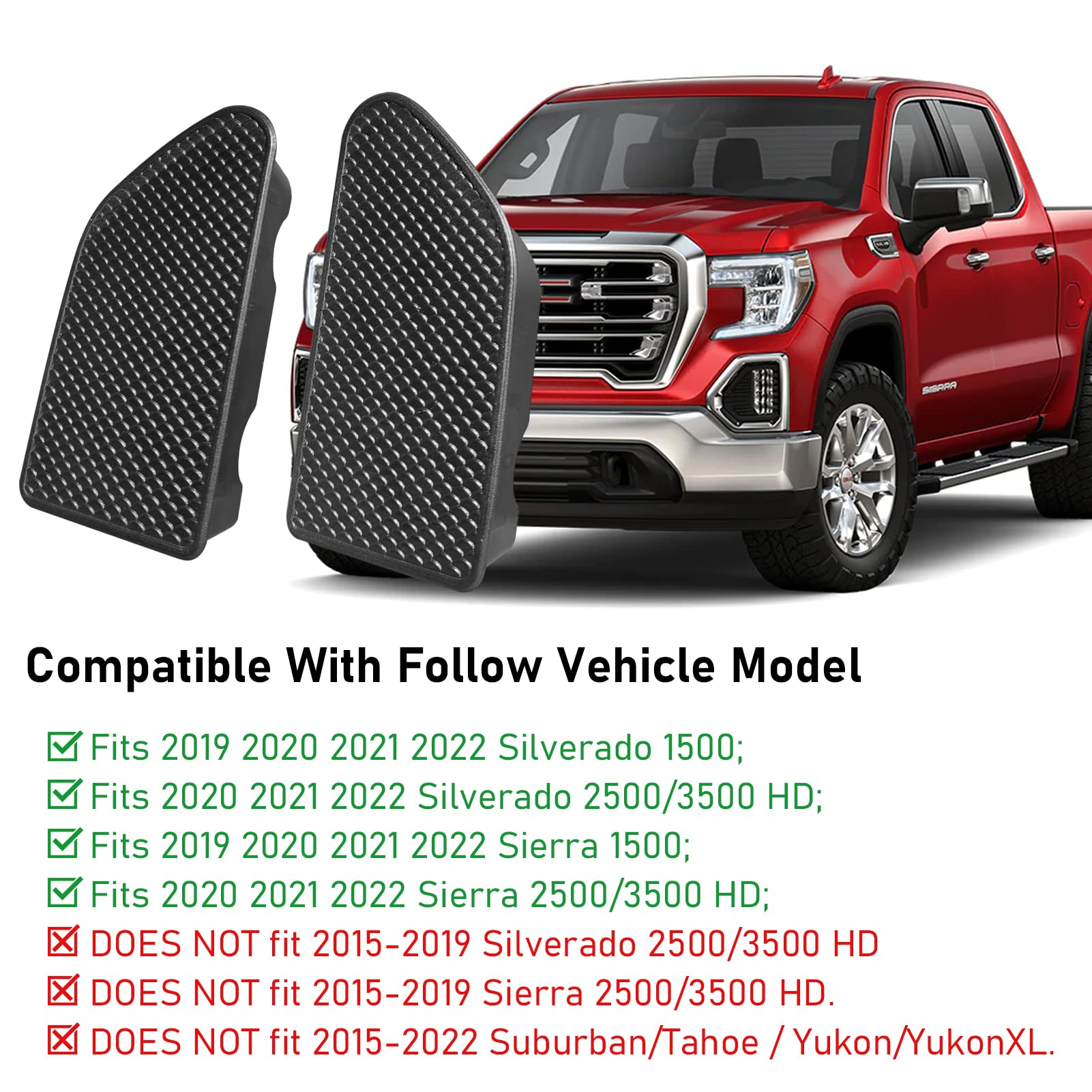 Moonlinks Bed Rail Stake Pocket Covers Compatible With Gmc Sierra 1500/Chevy Silverado 1500 2019-2024 & Silverado/Sierra 2500/3500 Hd 2020 2021 2022 Truck Tonneau Covers Stake Holes Caps Plugs(2 Pcs)