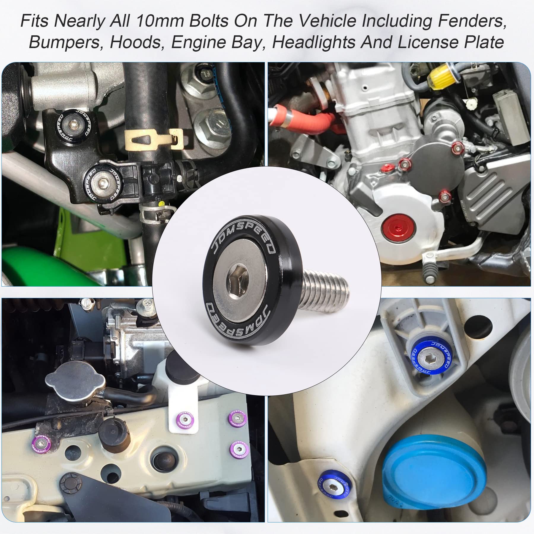 Jdmspeed 20 Pcs Black Cnc Billet Aluminum Fender Washer Engine Bay Dress Up Kit