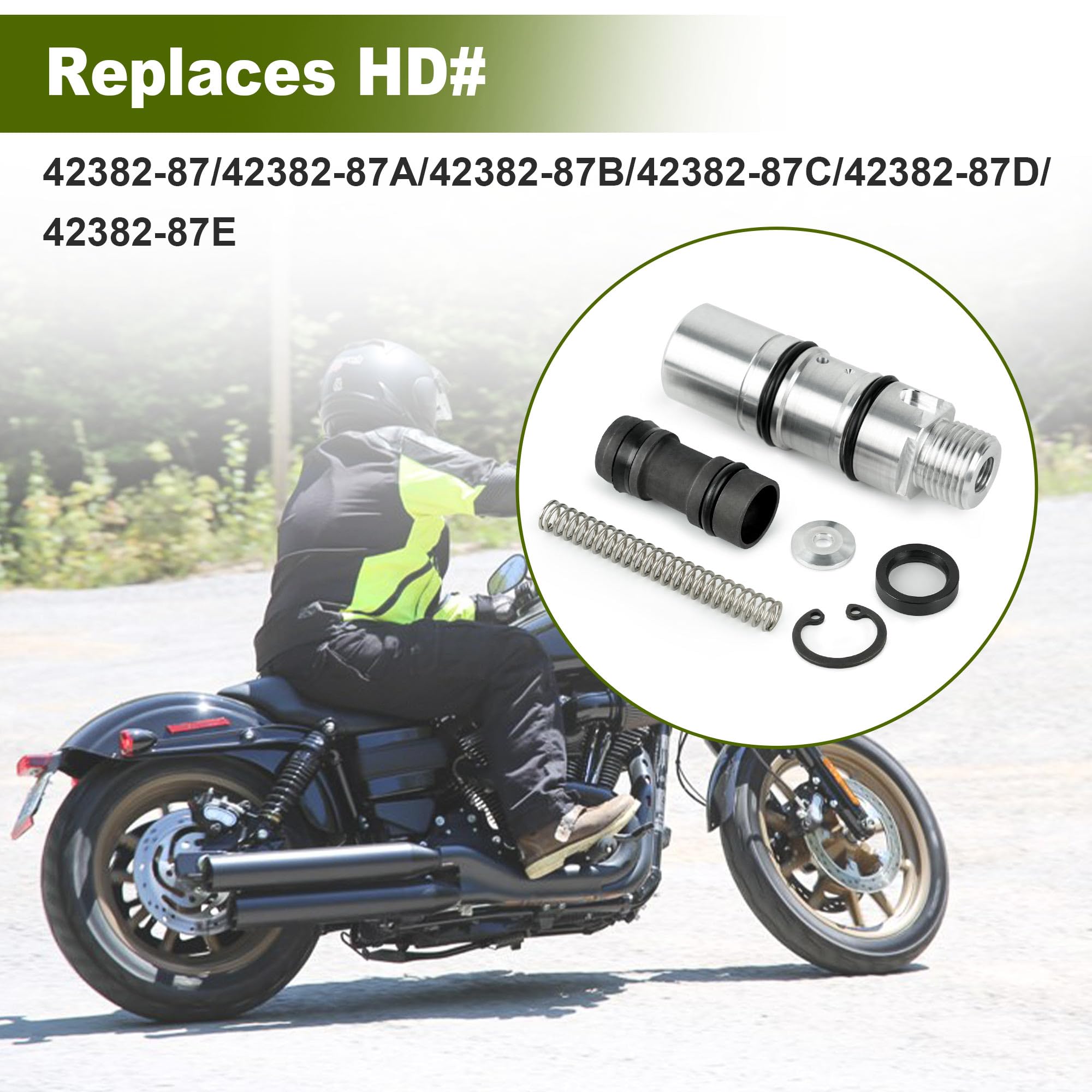 Rear Brake Master Cylinder Rebuild Kit for 1987-2017 Softail, 1987-2000 FXR,1991-2017 Dyna,1992-2007 Electra Glide/Tour Glide/St