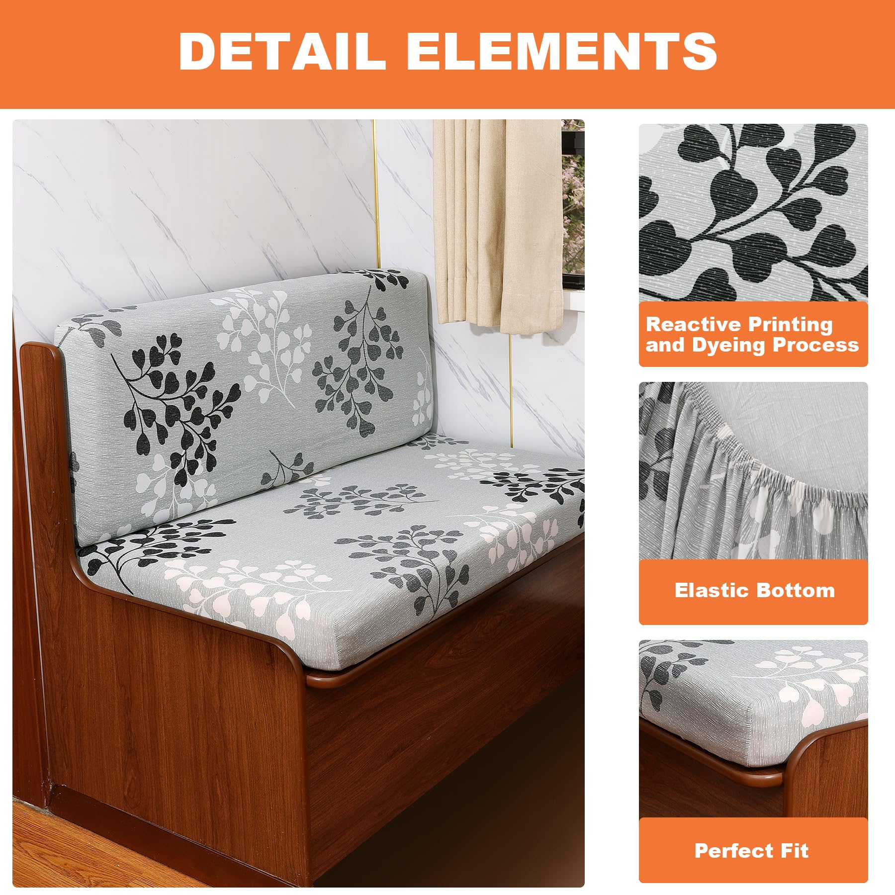 Fuangui Rv Dinette Cushion Covers Stretch Camper Seat Cover Booth Seats Replacement Rv Washable Sofa Furniture Protector