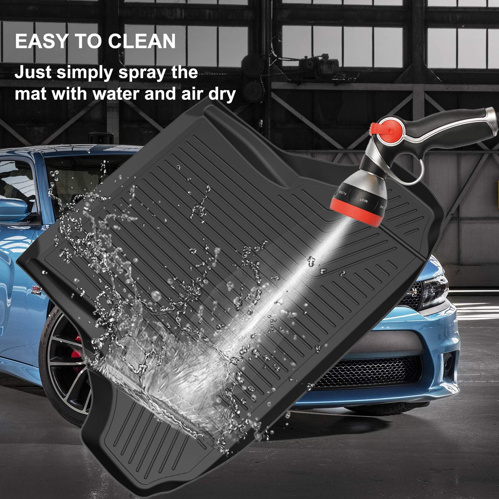 Kiwi Master Cargo Trunk Mat Compatible For 2011-2023 Dodge Charger/Chrysler 300 Accessories All Weather Trunk Liner Tpe Slush Ma