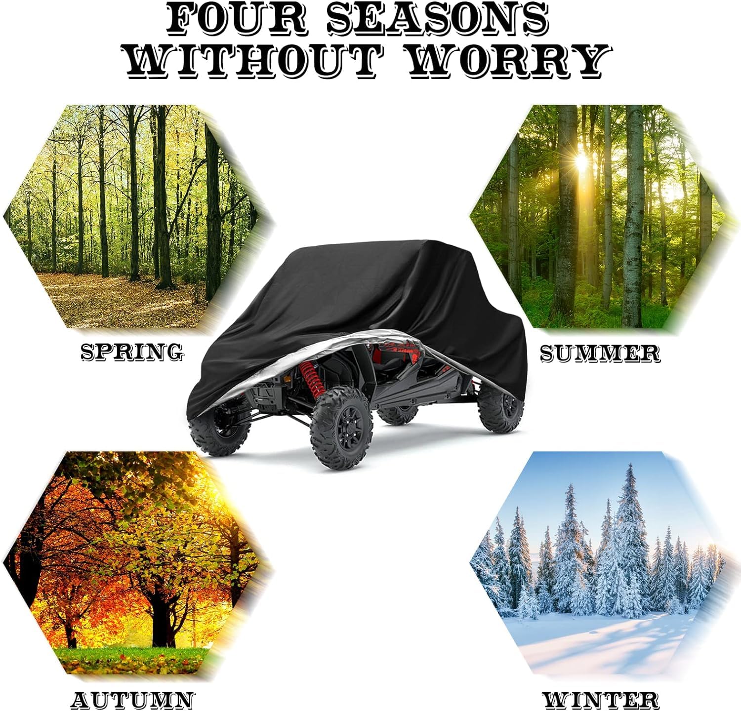 Neverland Utv Covers Heavy Duty - Side By Side Cover Waterproof 300D Outdoor Storage Waterproof Black Compatible With Polaris Ra