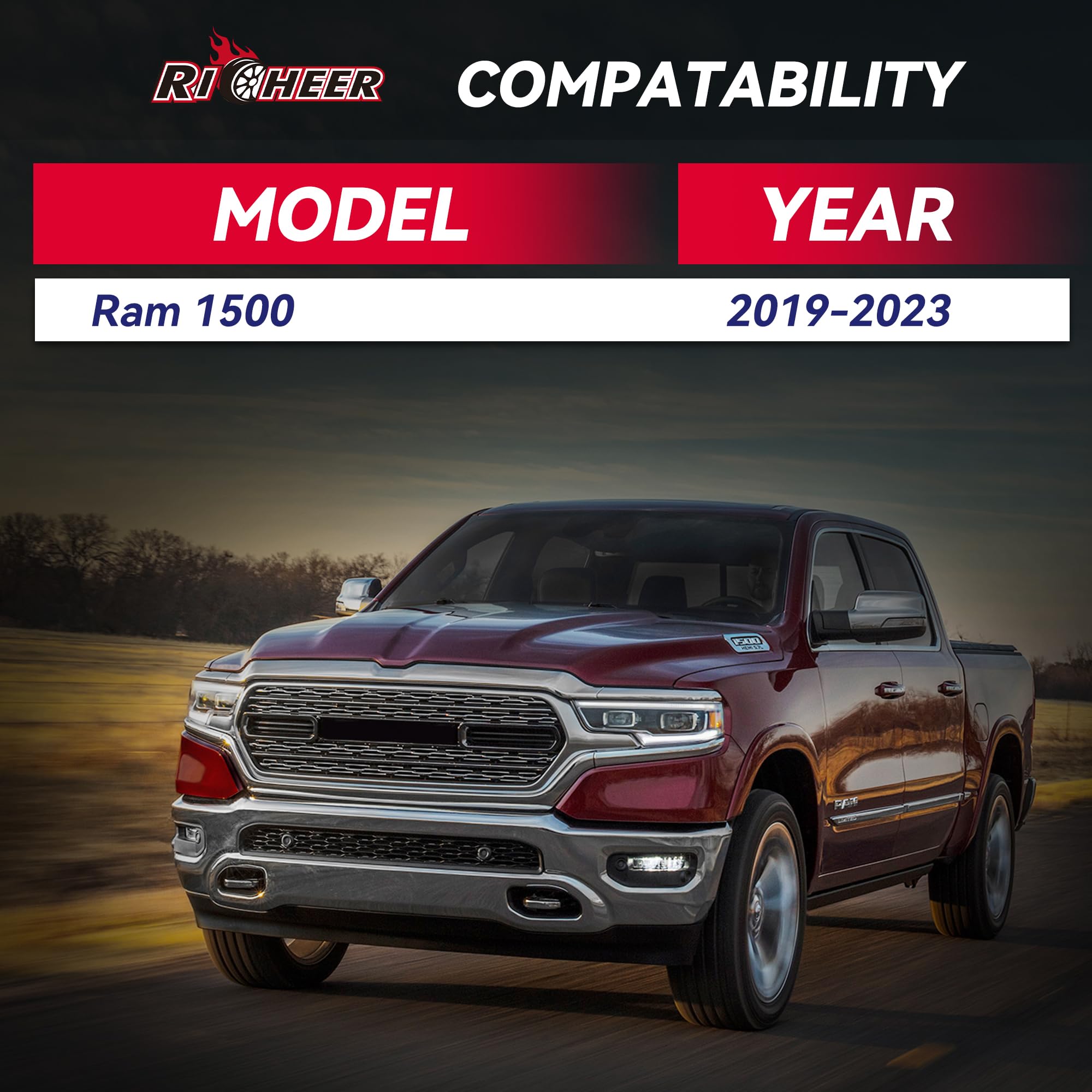 Richeer 2 Inch 6X5.5 Wheel Spacer For 2019-2024 Ram 1500, 4 Pcs 6X139.7Mm Wheel Spacer With 14X1.5 Studs & 77.8Mm Center Bore For 2019 2020 2021 2022 2023 2024 Ram 1500