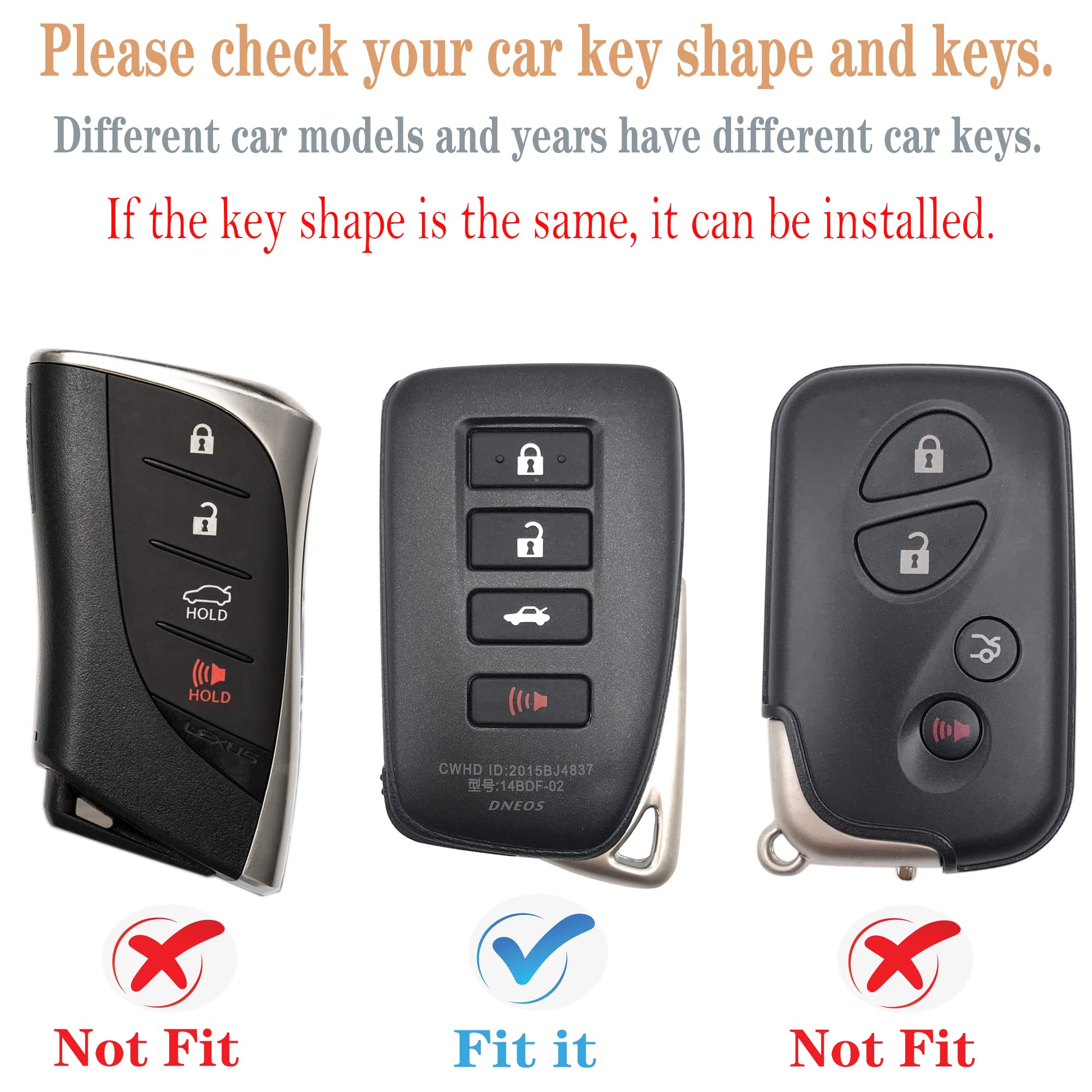 Kirsnda Texture Key fob Cover with Keychain Compatible with Lexus,Soft TPU Key case/Skin,4-Buttons fit ES is GS NX RX RC GX LX 5