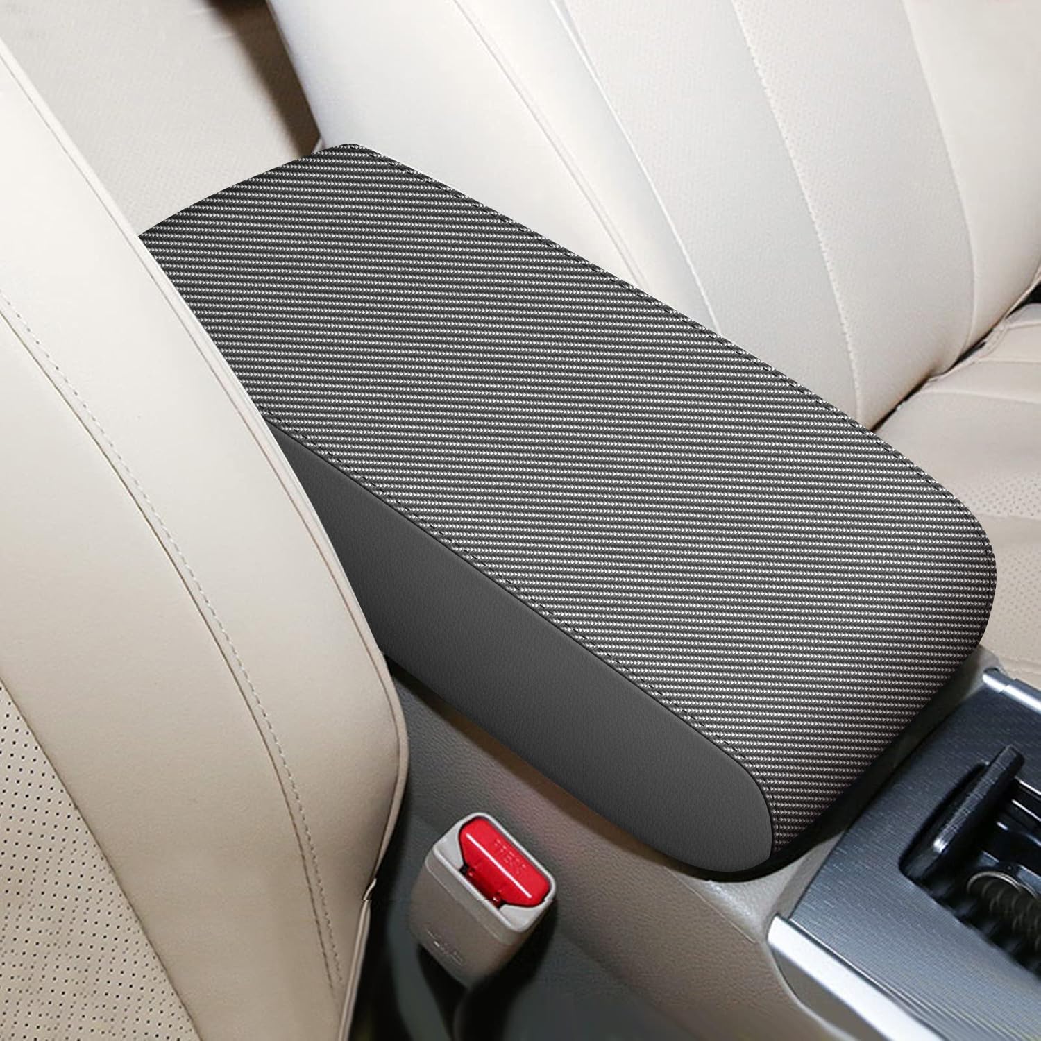 Aomsazto Armrest Covers For 2013-2018 Nissan Altima Carbon Fiber