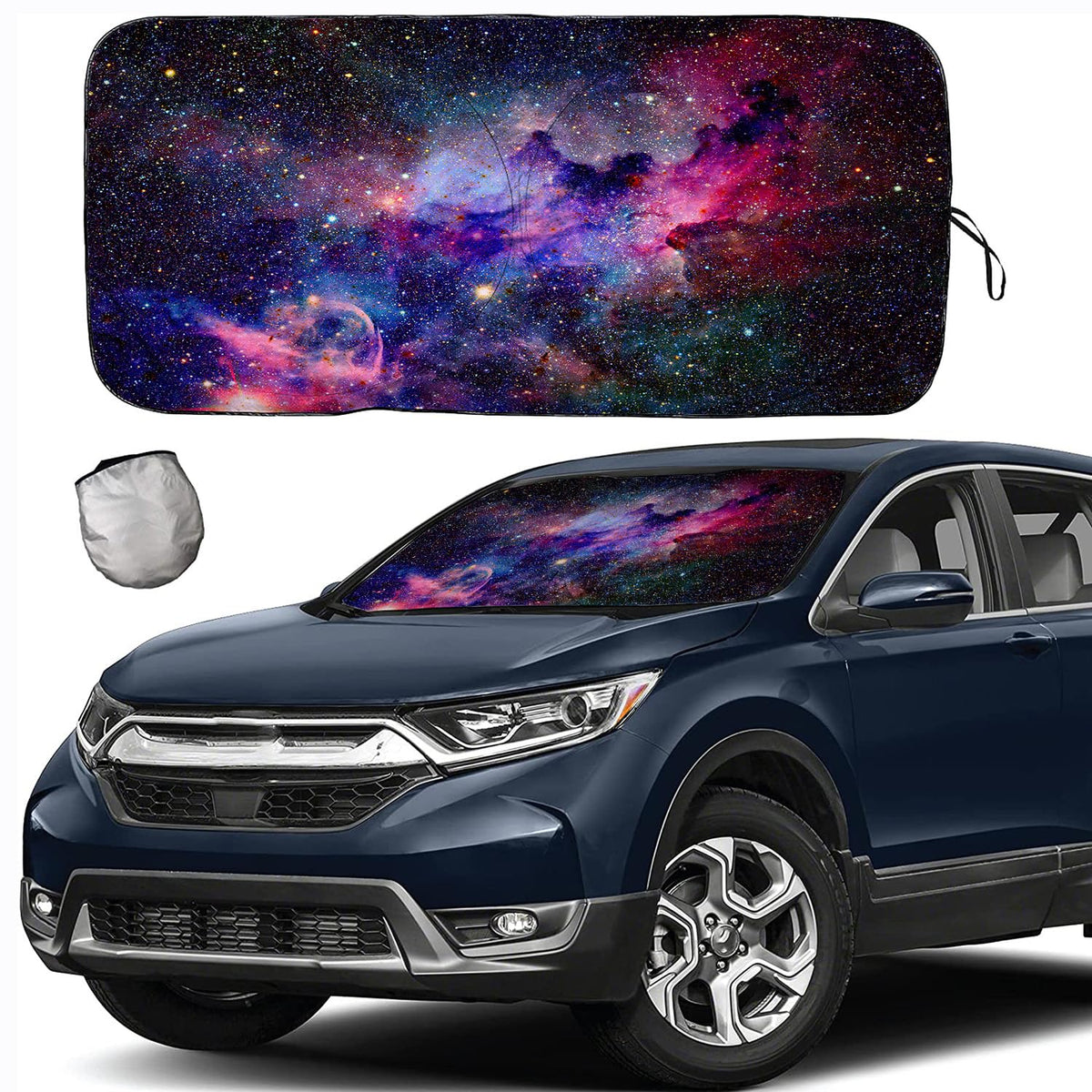 Tdcqqgqq Starry Sky Night Car Windshield Sun Shades - Protect Vehicle From High Temp & Uv Reflection, Front Window Shade For Car