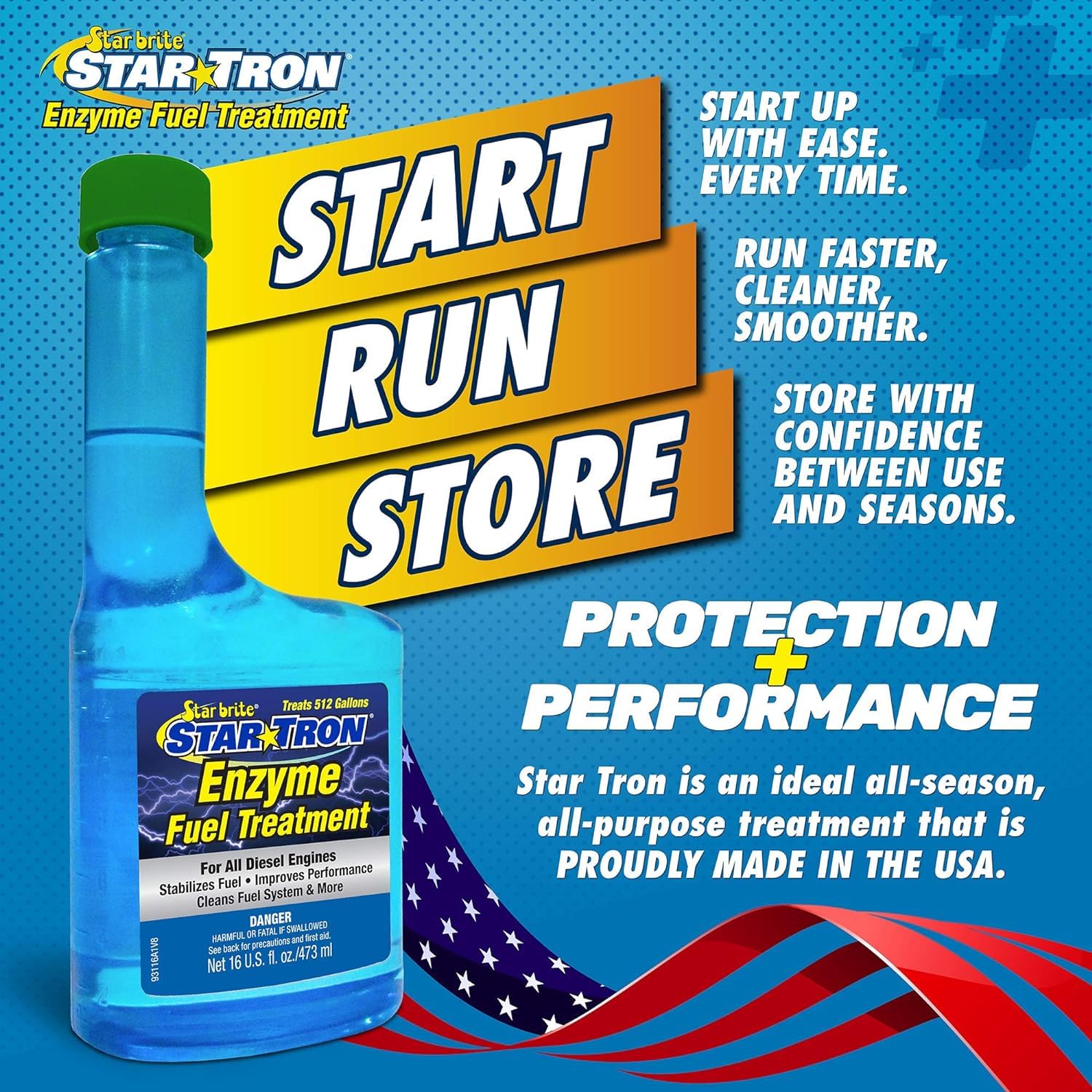 Star Brite Star Tron Enzyme Fuel Treatment - Automotive Diesel Formula - 1 Oz. Treats 16 Gallons - 8 Oz (14408)