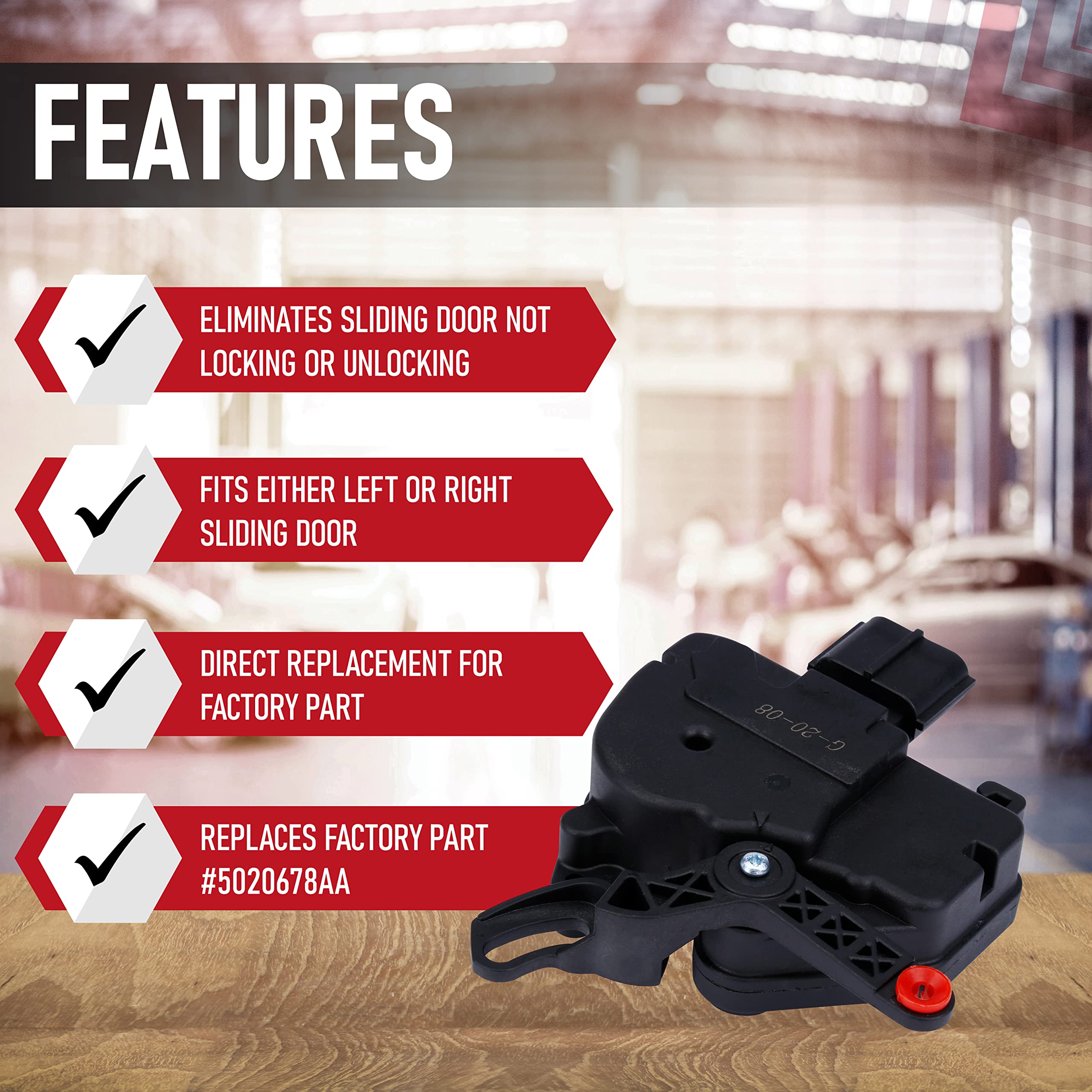 Replacement Rear Right Passenger Side Sliding Door Lock Actuator - Compatible with Chrysler and Dodge - Town & Country, Grand Ca