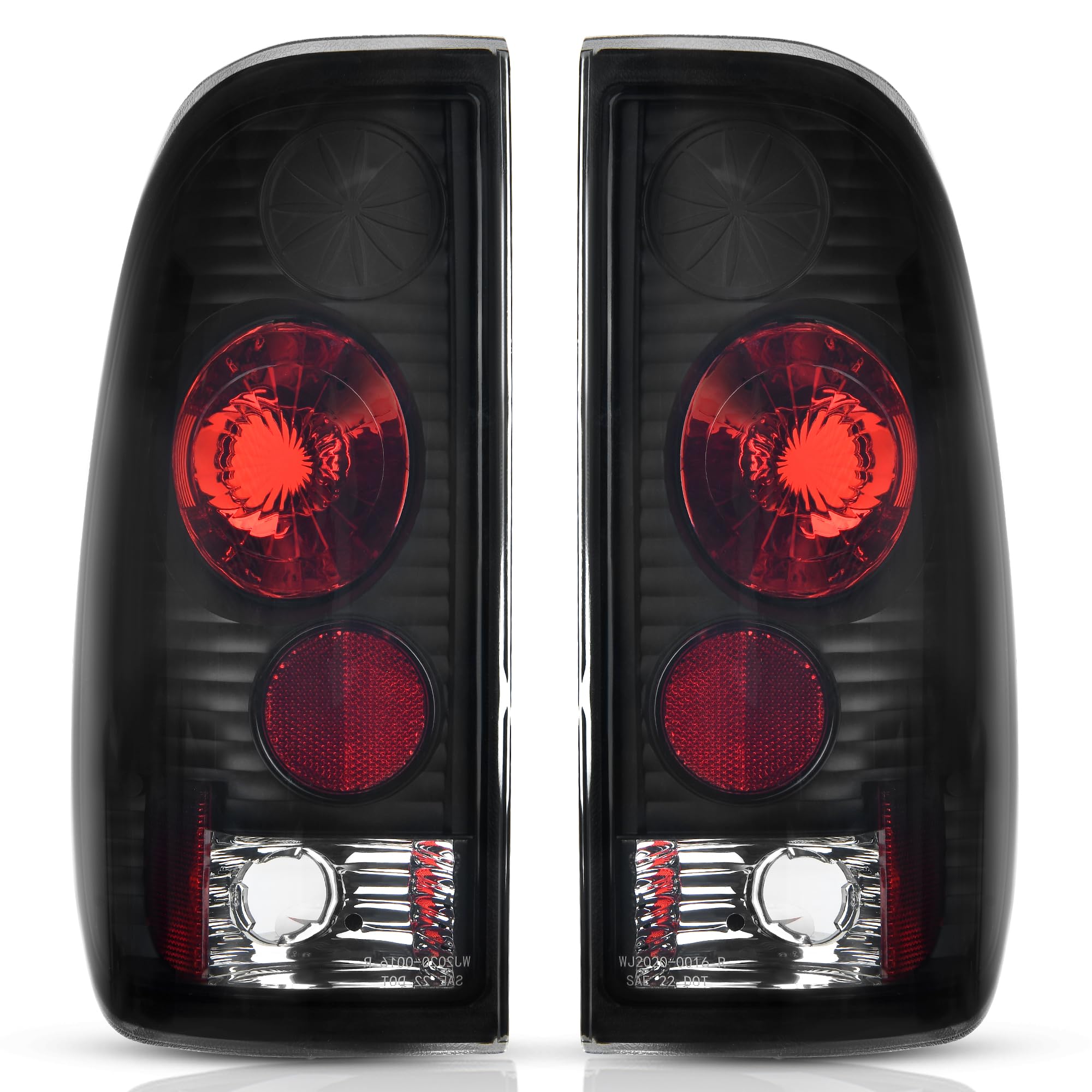 Autosaver88 Tail Lights Compatible With 1997-2003 Ford F-Series F150 (Fits Styleside Models Only), 2004 F150 Heritage, 1999-2007 Ford F-250 F-350 F-350 Super Duty Pickup Truck Smoke Lens