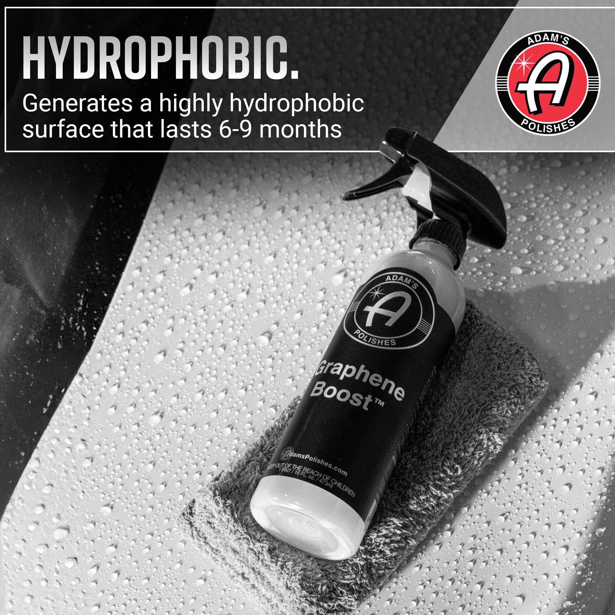 Adam's Polishes Graphene Boost Ceramic Coating Spray - 16 Fl Oz, Extends Top Coat Life, Easy Maintenance for Car, Boat, RV, Motorcycle
