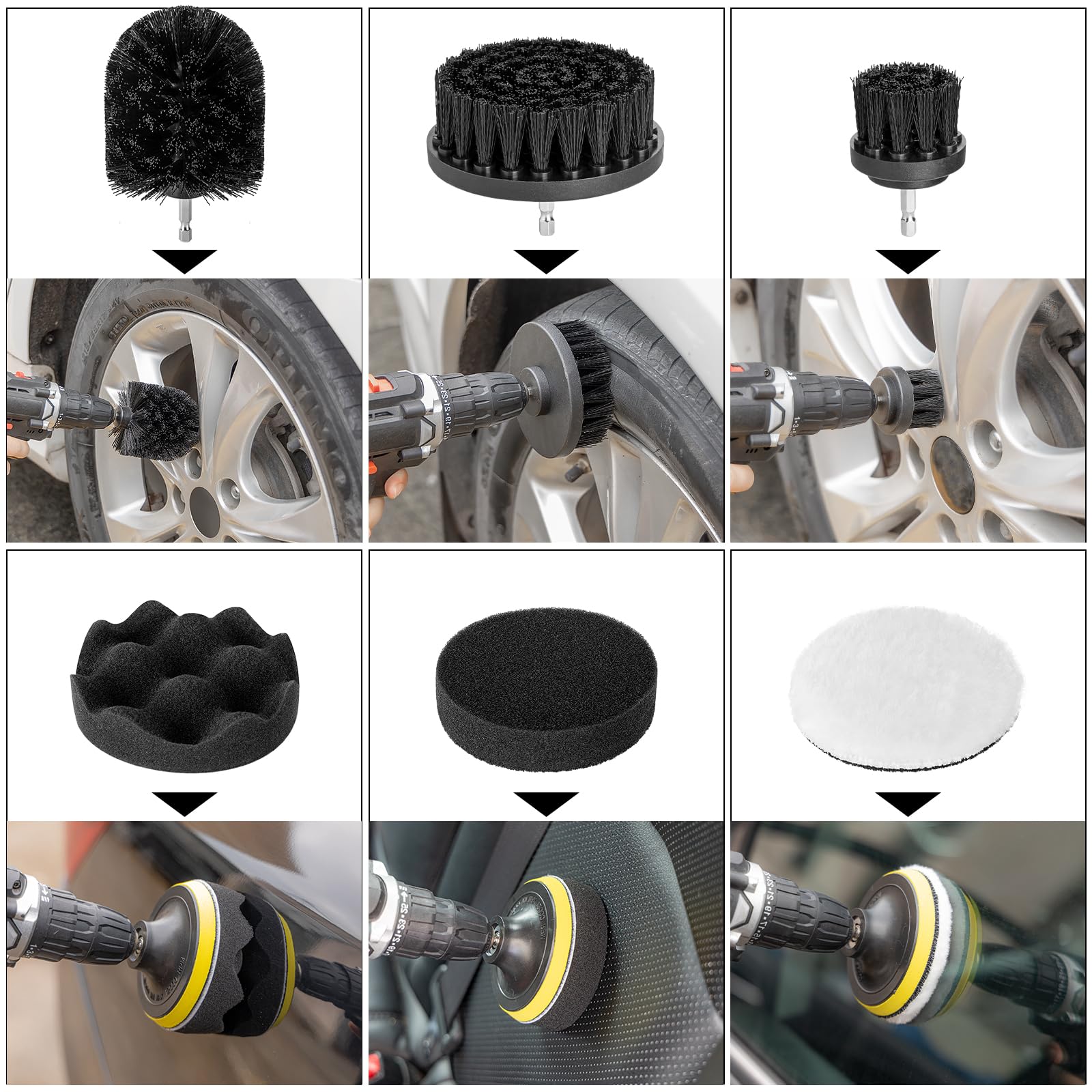 Autodeco 40Pcs Car Wash Detailing Kit Cleaning Kits With Foam Gun Sprayer Vacuum With Long Cord Drill Brush Large Wash Mitt Towe