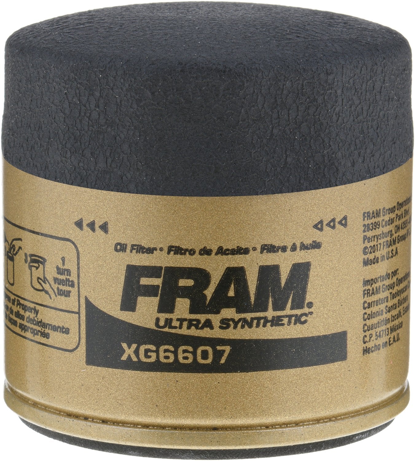 Fram Ulta Synthetic Automotive Replacement Oil Filter, Designed For Synthetic Oil Changes Lasting Up To 20K Miles, Xg6607 With Suregrip (Pack Of 1)