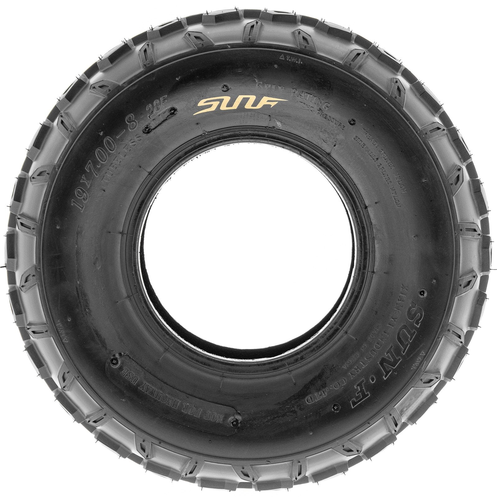 SunF Set of 4 Sport ATV Tubeless Tires 19x7-8 Front & 18x9.5-8 Rear, 4 Ply