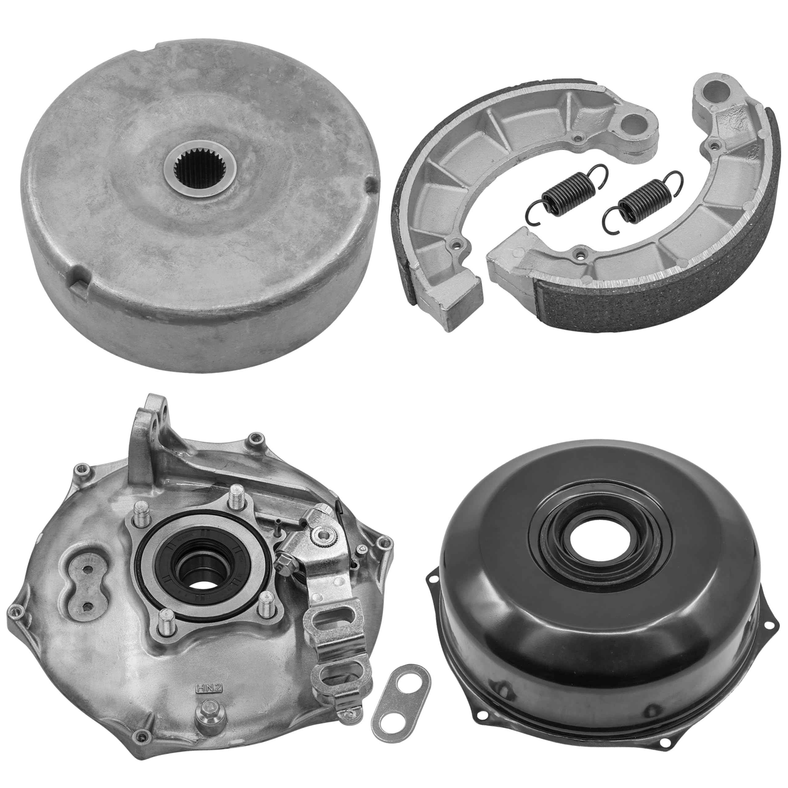 Caltric 43010-HN2-000 Rear Brake Panel & Drums With Shoe Compatible with Honda Foreman Rubicon 500 TRX500 2001-2014 / Foreman 50