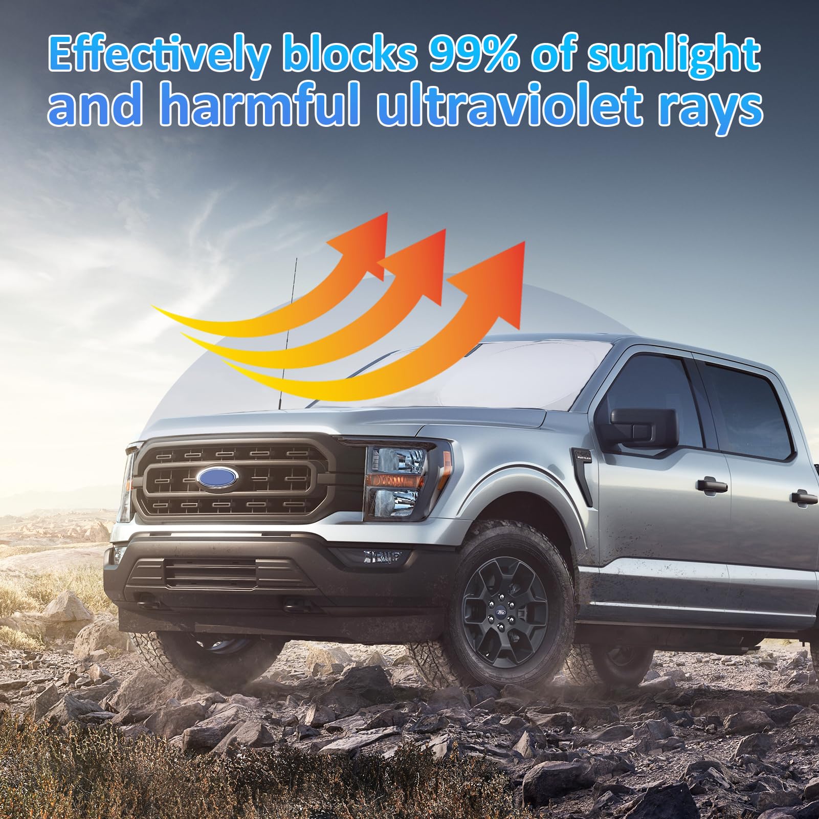 Windshield Sun Shades Sunshade Fit For Ford F150 2021 2022 2023 2024 Front Window Shield Sun Visor Protector For Ford F150 F-150