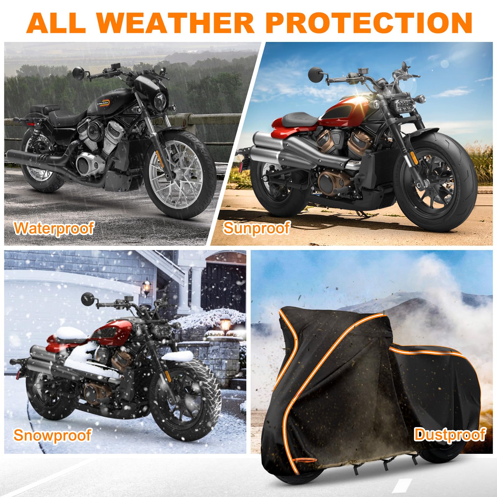 420D Motorcycle Cover For Nightster,Nightster Special,Nightster Classic,Sportster S,Sportster 883,Outdoor Bike Cover Windproof H