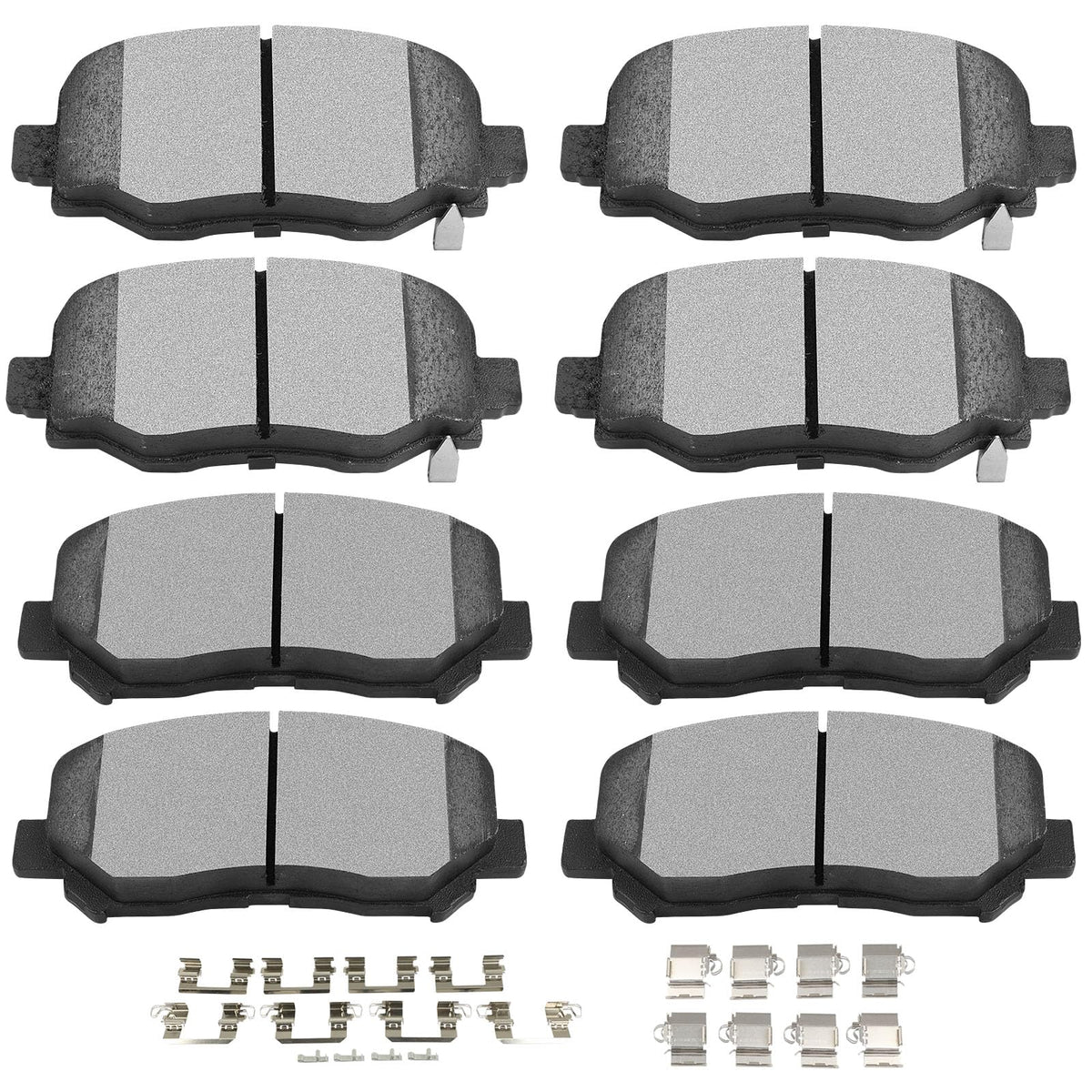 Scitoo Front Rear Disc Brake Pad Set 8Pcs W/Hardware Fit For Chrysler For 200 2015-2017,For Jeep For Cherokee 2018-2022