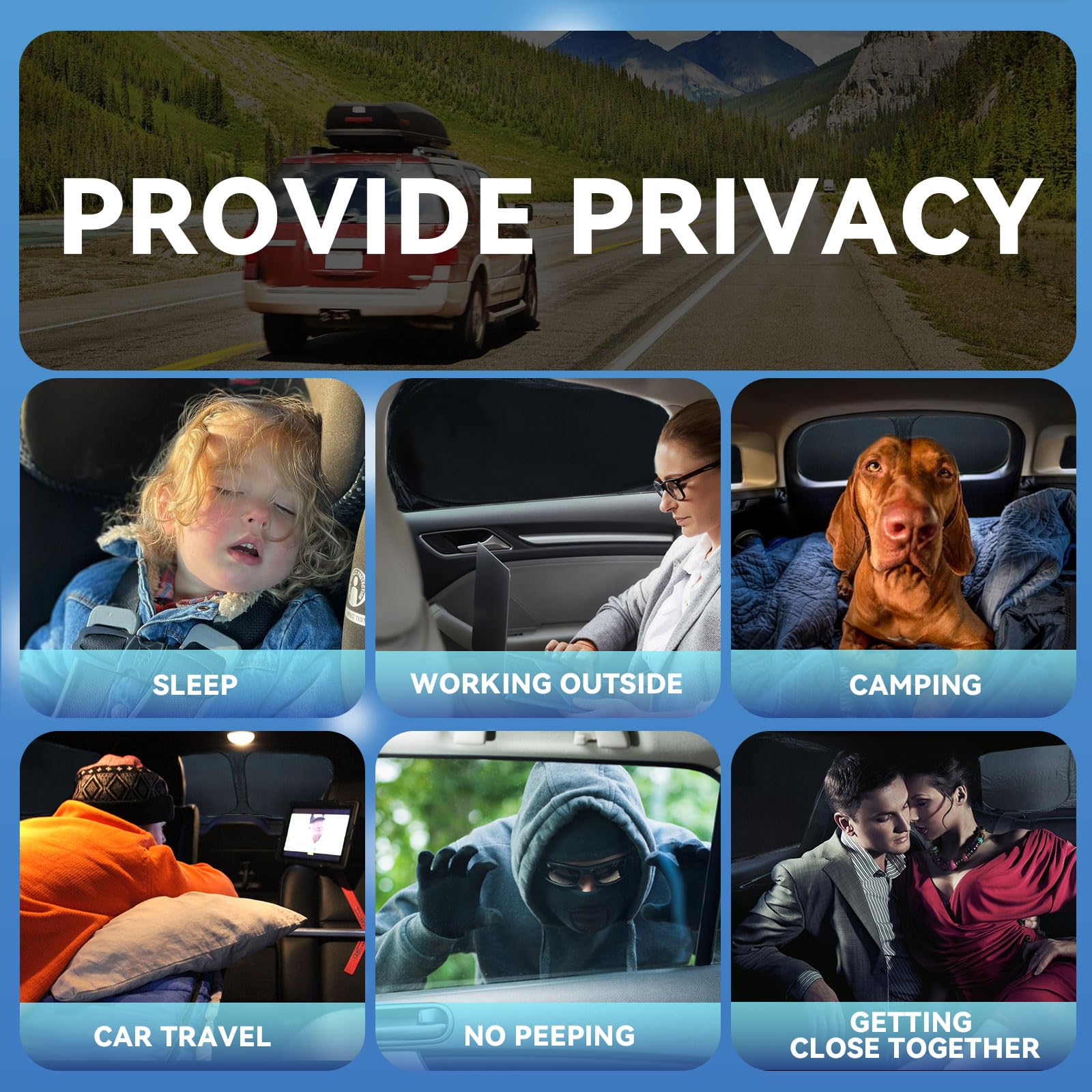 8 PCS Sun Shades for Toyota Sienna Windshield Sunshade, 2-Layer Full Window Shades for Sienna 2021-2025 Front Rear Side Window C