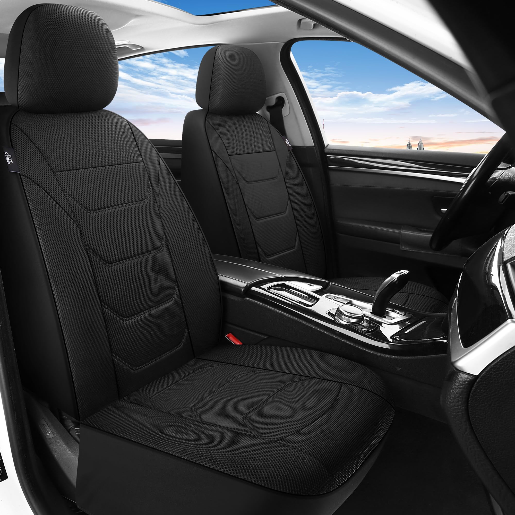 Pariiaotin 3D Air Mesh Car Seat Covers Front Sets Washable and Breathable Premium Cloth Automotive Vehicle Seat Covers for Cars