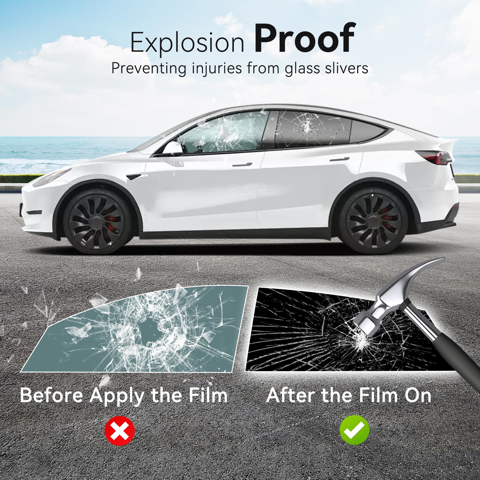 Vepagoo 70% VLT Ceramic Car Window Tint Film (36 x 15FT) - Heat & Glare Reduction, Blocks UV & IR Rays, Scratch Resistant, Dec