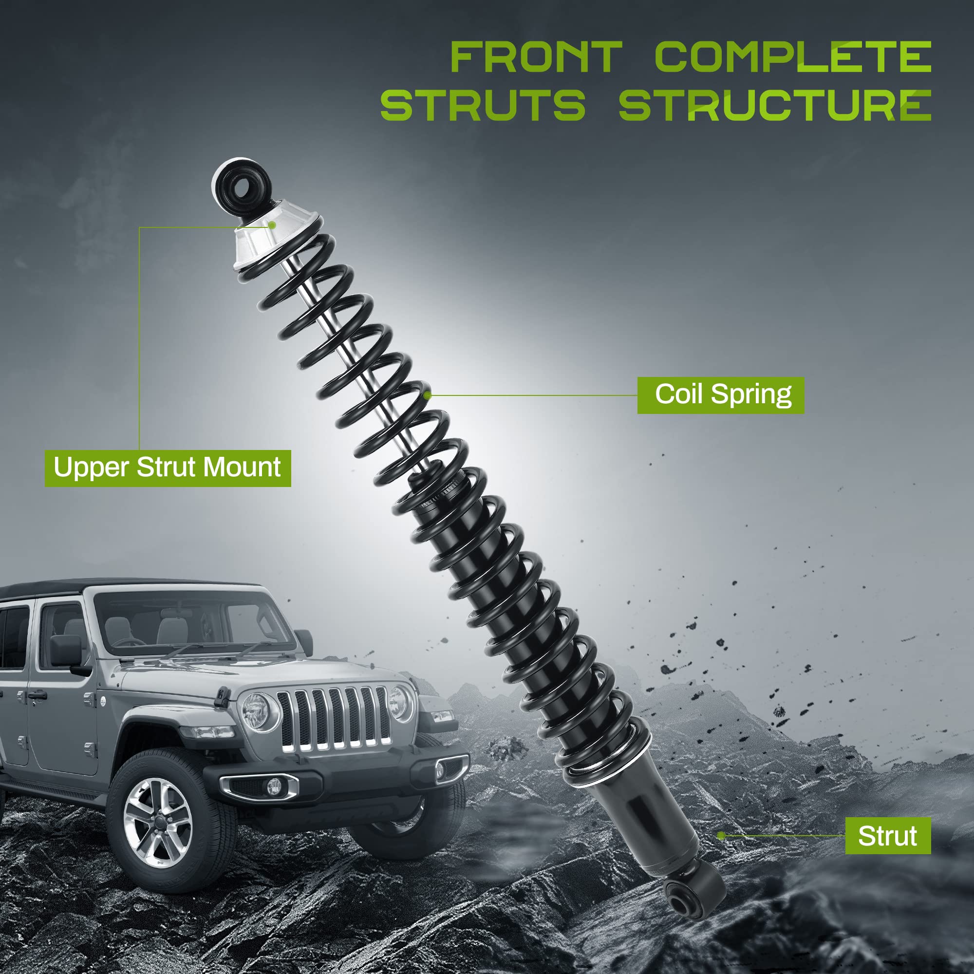 Autosaver88 Rear Load Shocks And Strut Compatible With 1999-2007 Chevy Silverado 1500