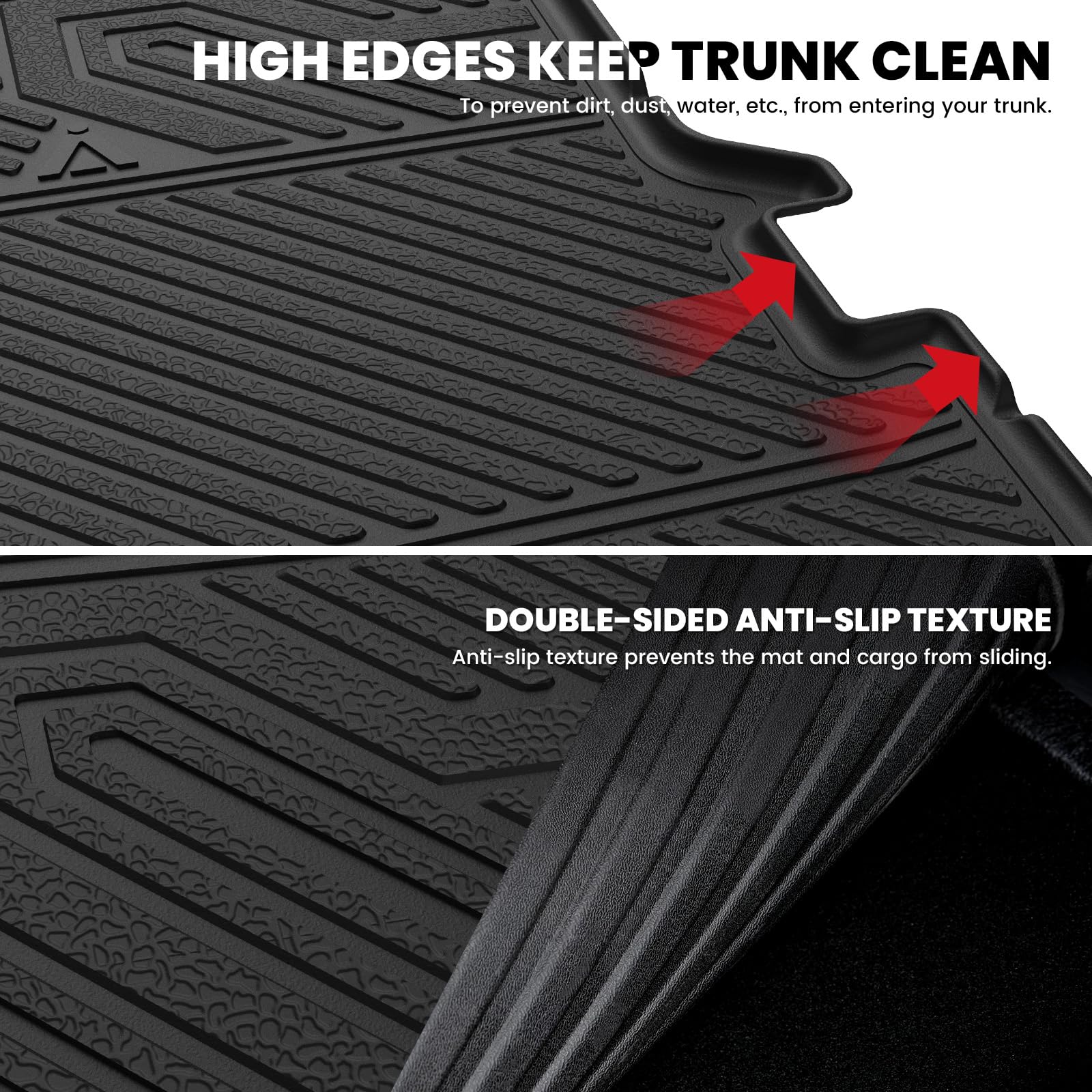 Lasfit Trunk & Backrest Mat For Ford Explorer 2015-2019, Custom Fit All Weather Protector Tpe One-Piece Design Easy Installation
