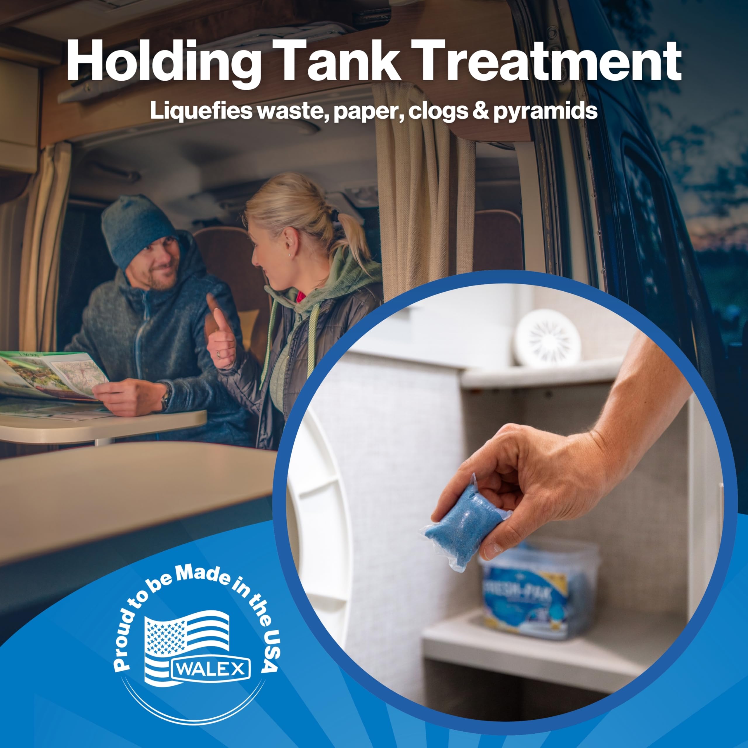 Walex Fresh-Pak Rv/Marine Holding Tank Treatment - Black Water Holding Tank Deodorizer For Rapid Breakdown Of Waste & Toilet Pap