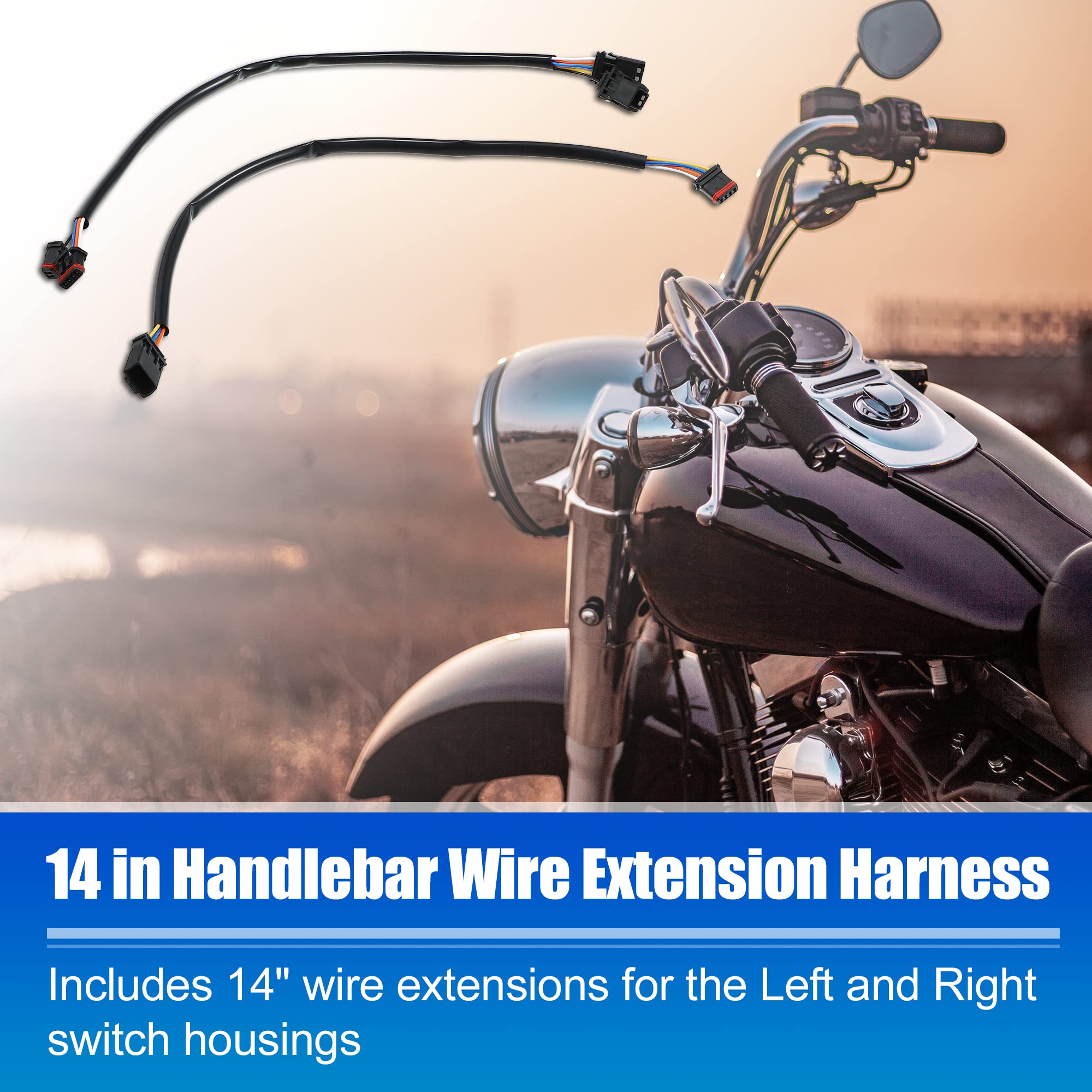 X Autohaux 14 Inch Handlebar Can Bus Circuit Wire Extension Harness For Harley Davidson Softail Dynas Electra Glide Road Glide S