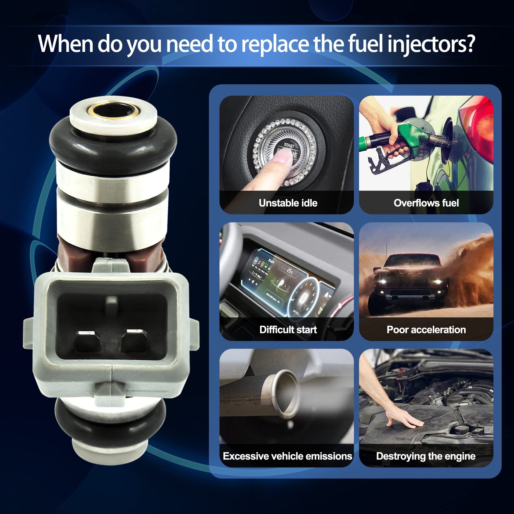 HiSport IWP043 Racing Fuel Injectors for Ducati Monster 696 SS800 M620 Weber Marelli - Pack of 2