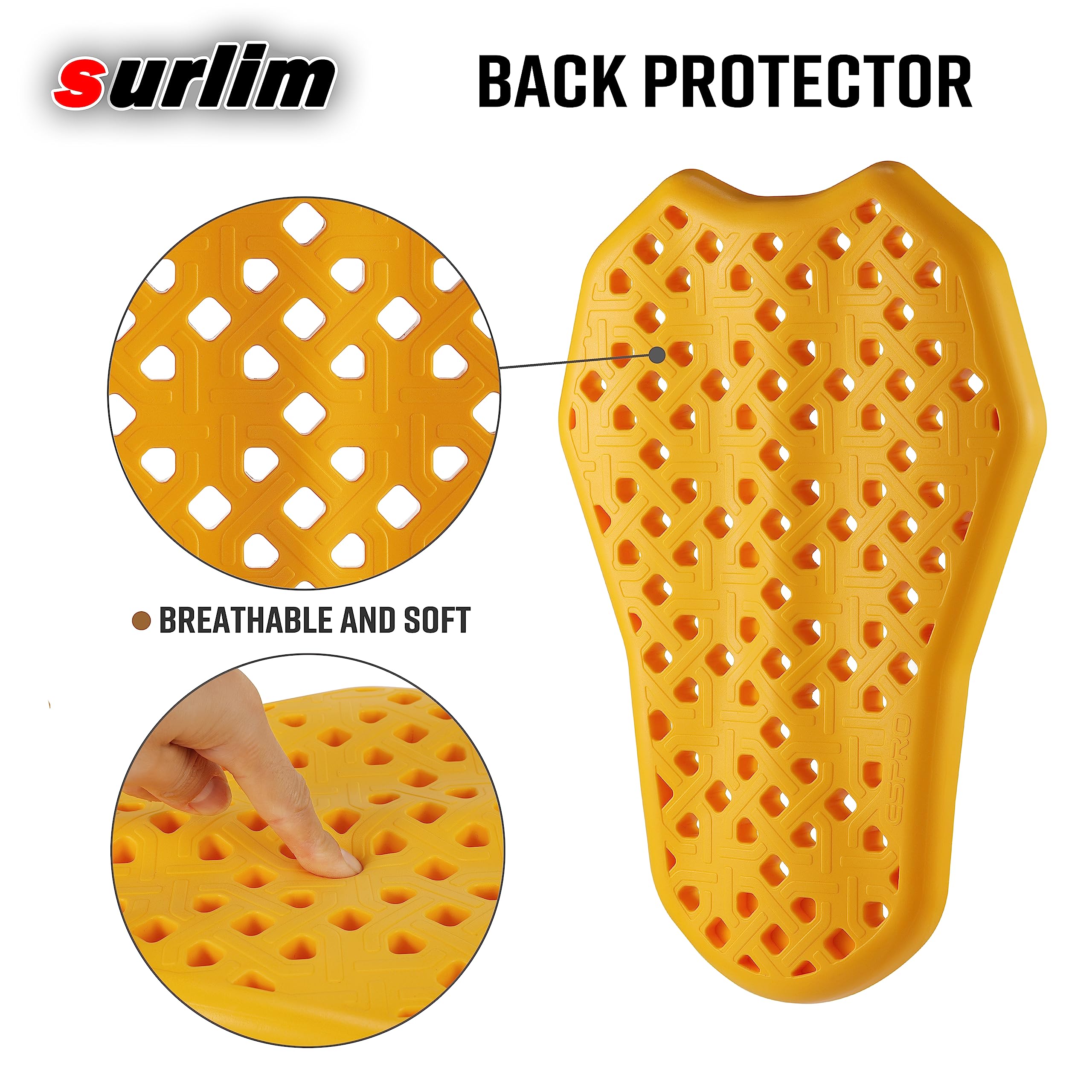 Surlim Ce Level 2 Motorcycle Armor Motorcycle Back Protector Ce Back Armor For Motorcycle Jackets Inserts Pads (Back)