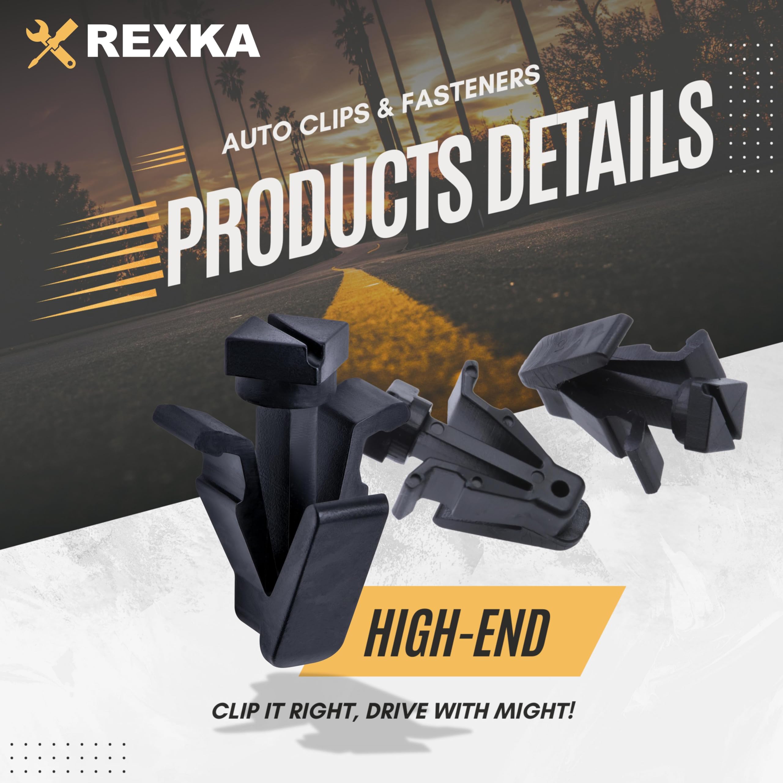 Rexka 15Pcs Black Nylon Front Grille Bumper Cover Retainer Fastener 76882-0M060 For Nissan Infiniti Titan 240Sx Altima Cube Fron