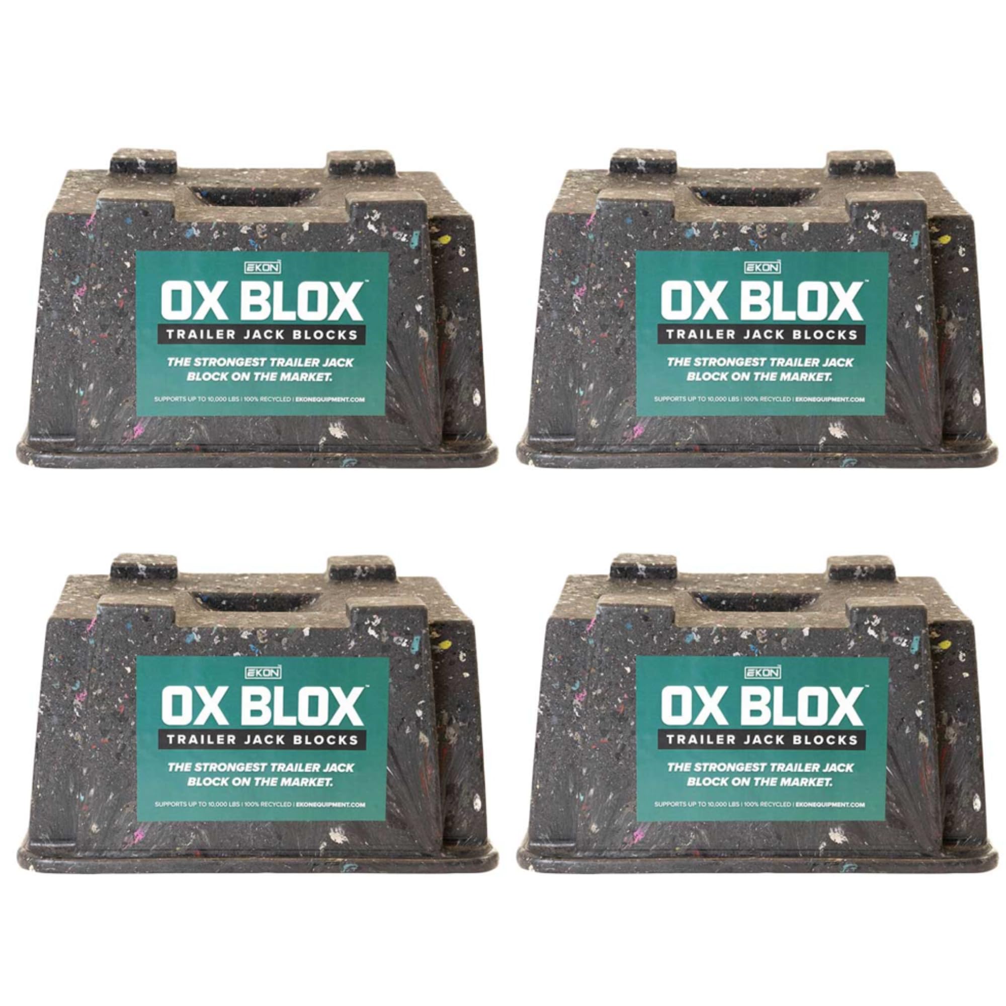 4-Pack Ox Blox Heavy Duty Trailer Jack Block - Made In Usa Rv Leveling Blocks - Supports Up To 10,000 Lbs - Rv Jack Blocks For A