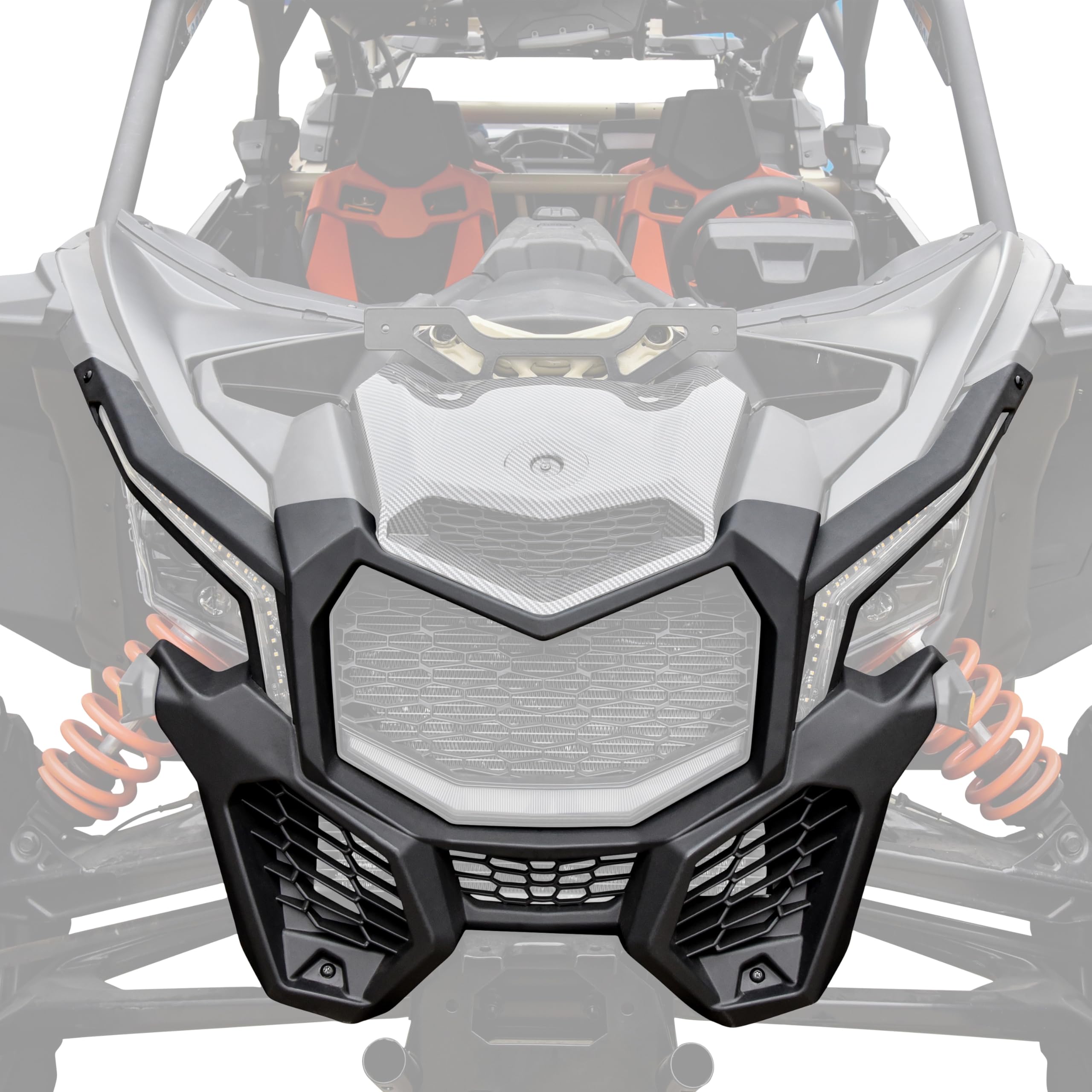 Sautvs Front Fascia For Can-Am Maverick X3, Black Combination Front Fascia Kit For Can Am Maverick X3 / X3 Max 2017-2025 All Models Accessories, Replace #705009508