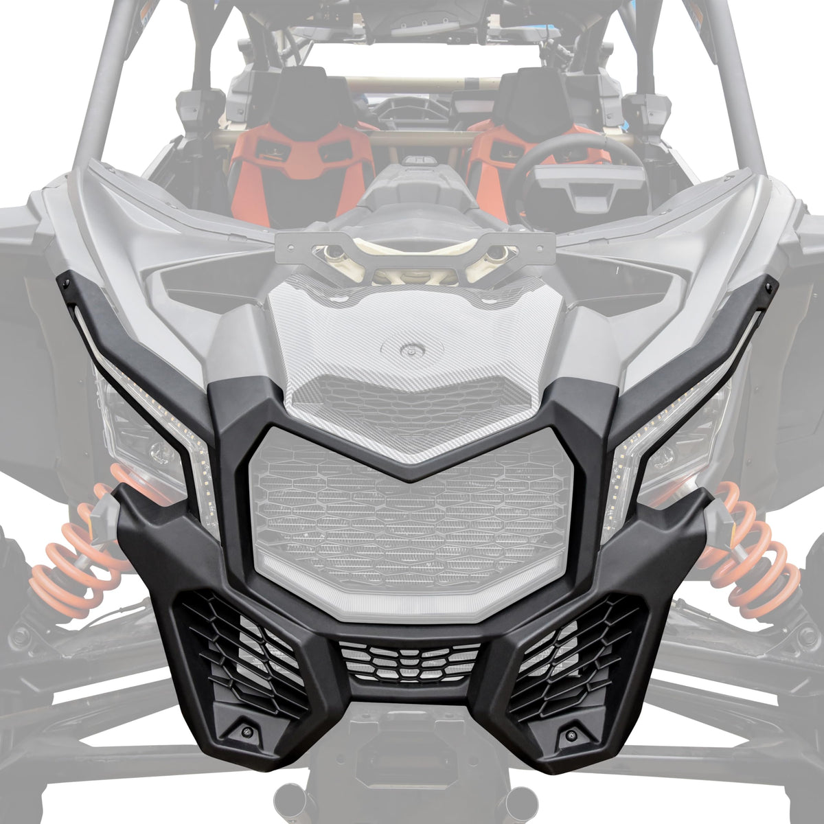 Sautvs Front Fascia For Can-Am Maverick X3, Black Combination Front Fascia Kit For Can Am Maverick X3 / X3 Max 2017-2025 All Models Accessories, Replace #705009508