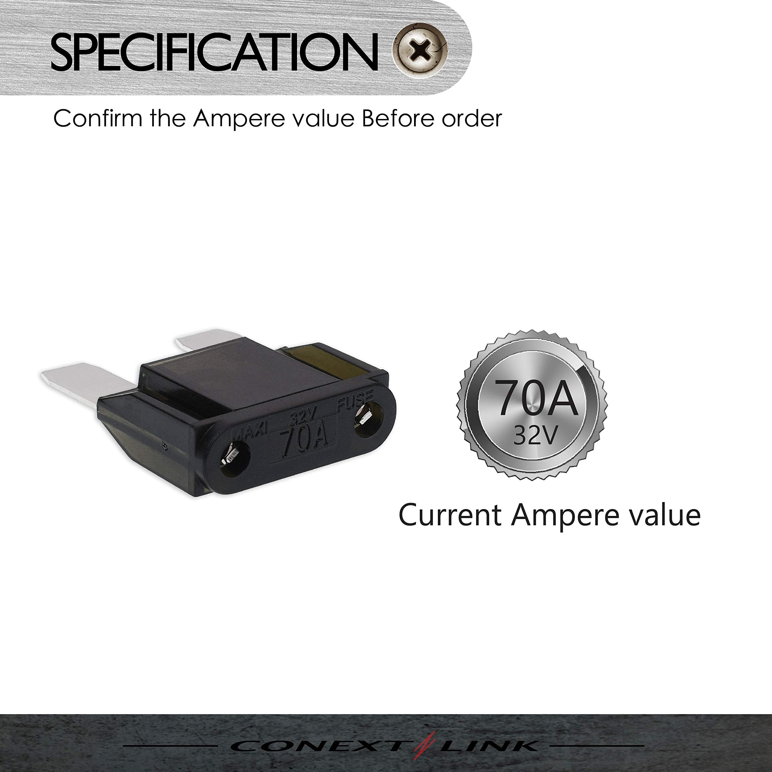 Conext Link Maxi70-10 Nickel 70 Amp Maxi Fuse 10 Pack (14295)