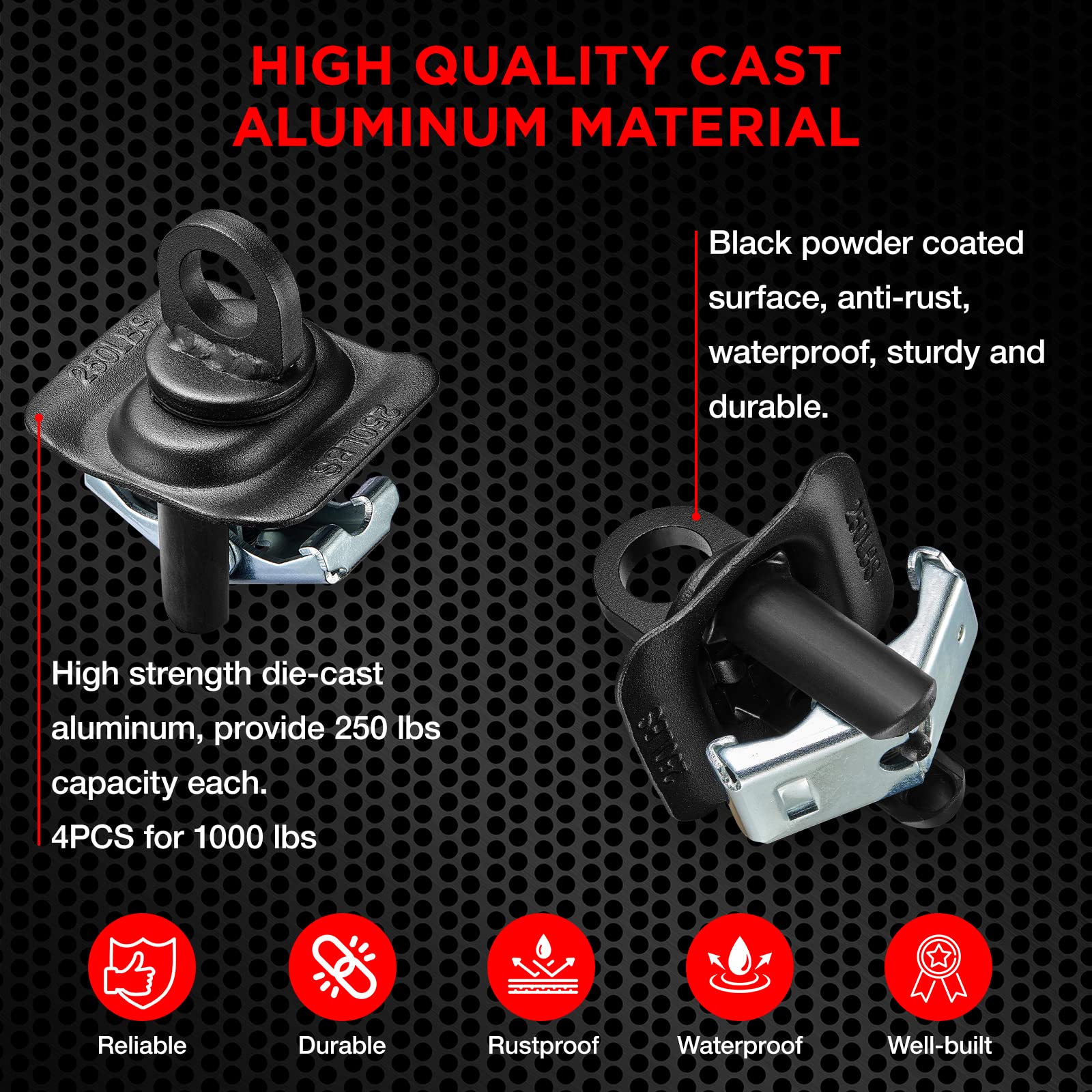 Speedwow Truck Bed Tie Down Anchors 4 Pcs, Truck Bed Hooks Compatible With Silverado; Compatible With Gmc Sierra 2014-2022; Comp