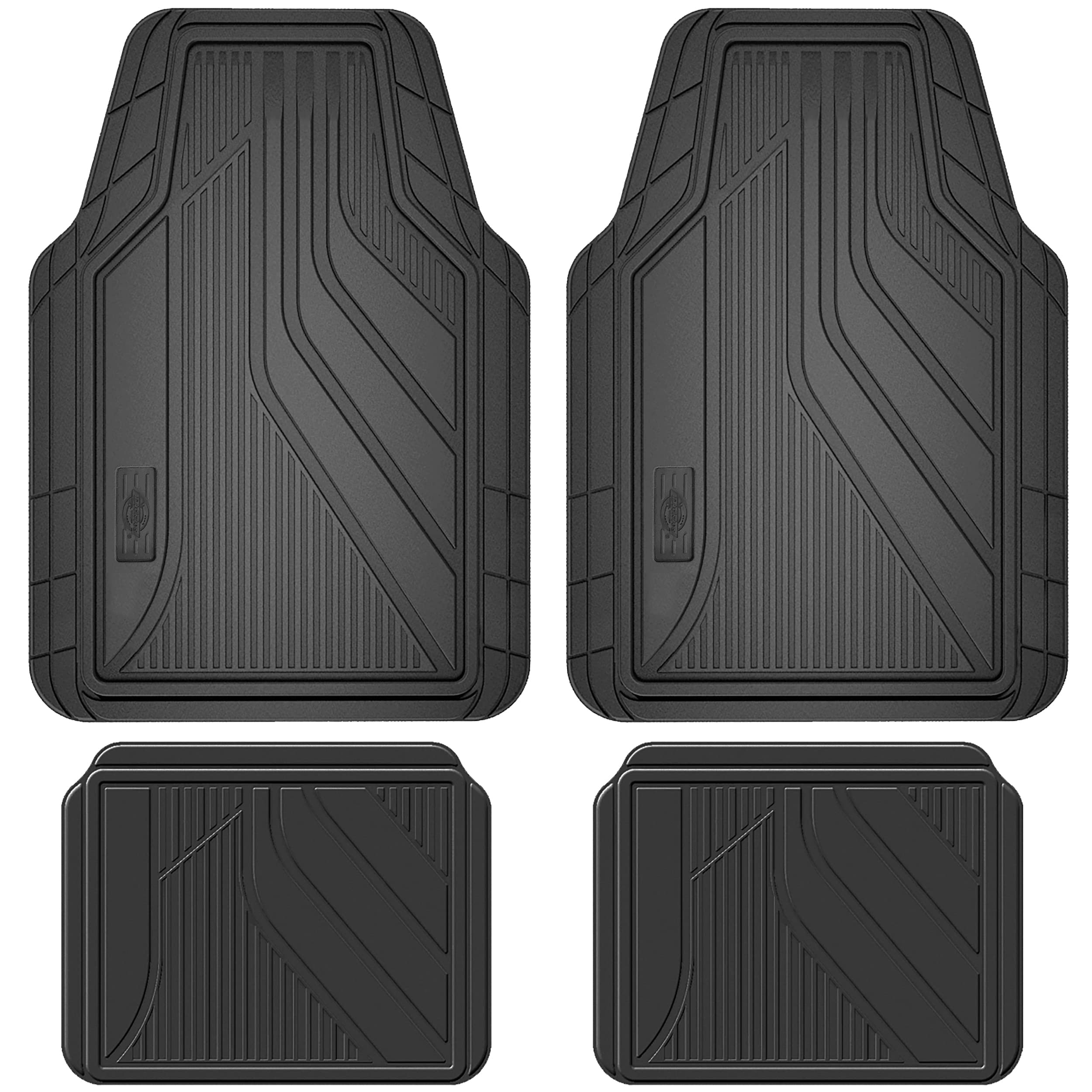Dickies 4-Piece All-Weather Floor Mats, Trim-to-Fit Car Floor Mats, All-Weather Floor Mats for Cars, Trucks, and SUVs, Automotiv