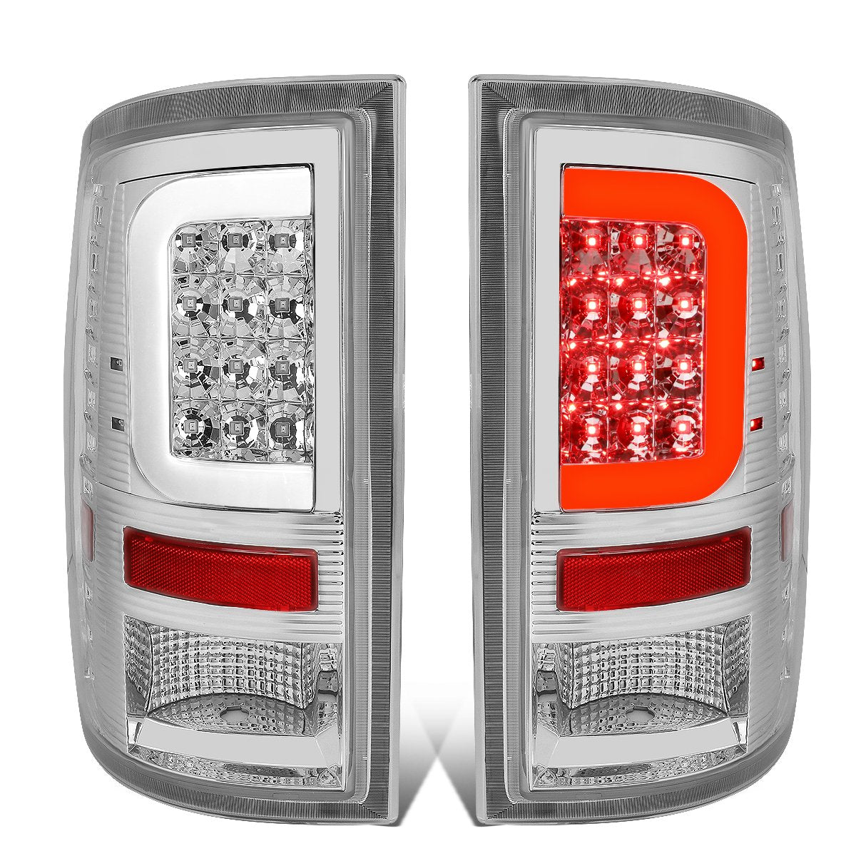 DNA MOTORING TL-DRAM09-LED-3D-CH-G2 LED 3D Tail Light Assembly Driver & Passenger Side [Compatible with 09-17 Dodge Ram 1500 2500 3500]